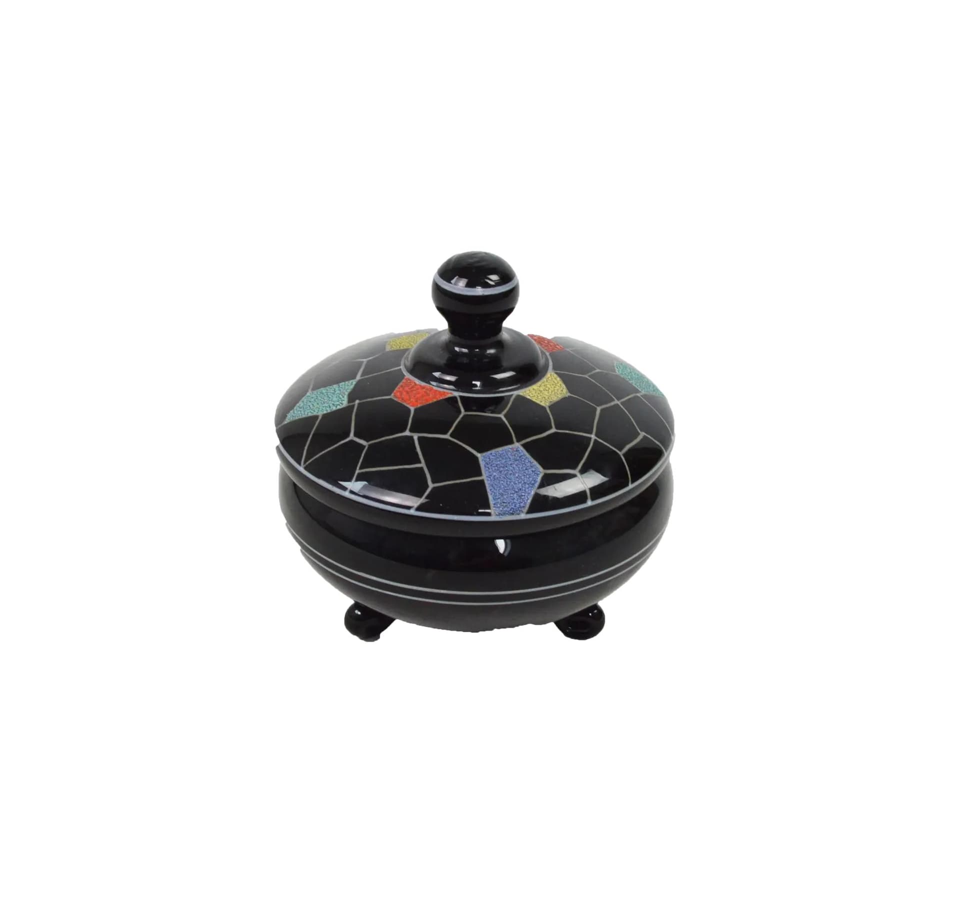 Bonbonniere, black glass, Poland, 1970s.