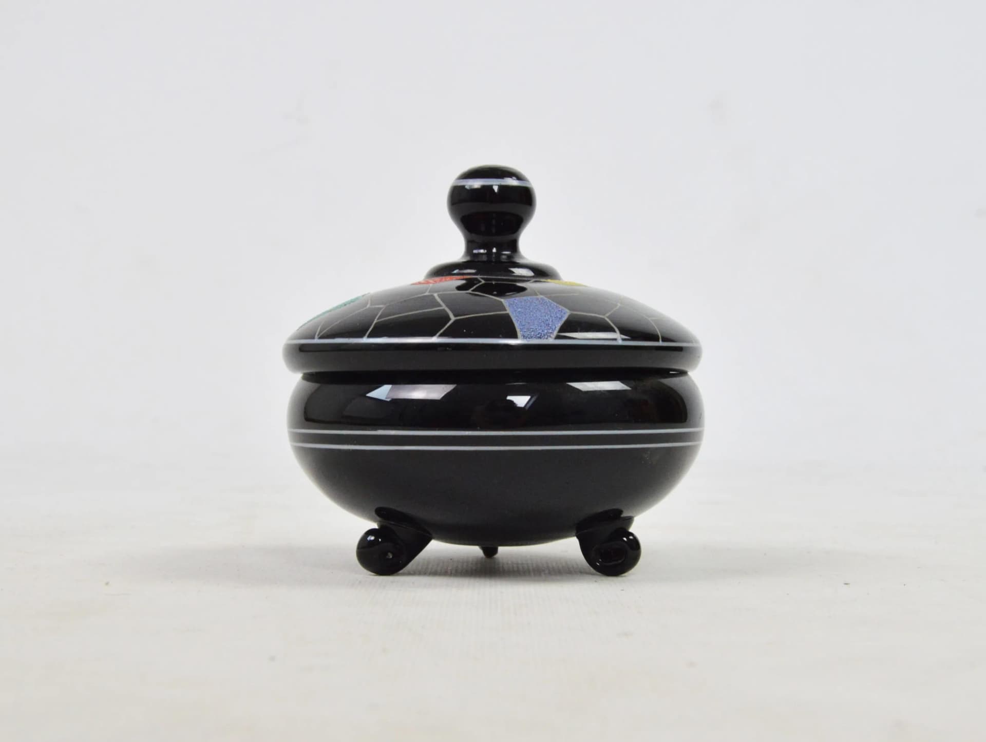 Bonbonniere, black glass, Poland, 1970s. - 84195