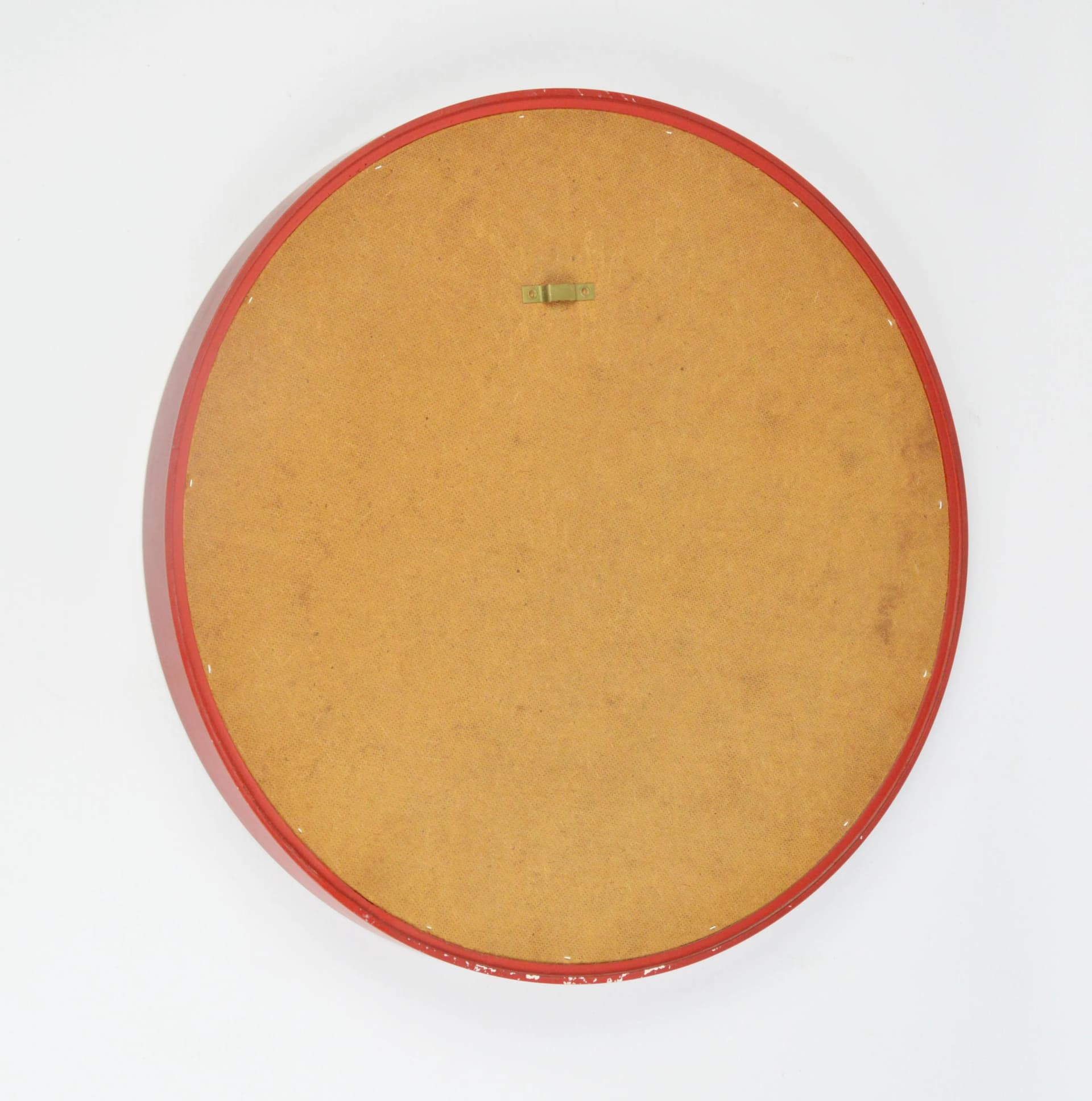 Round mirror, red plastic, Poland, 1970s. - 84190