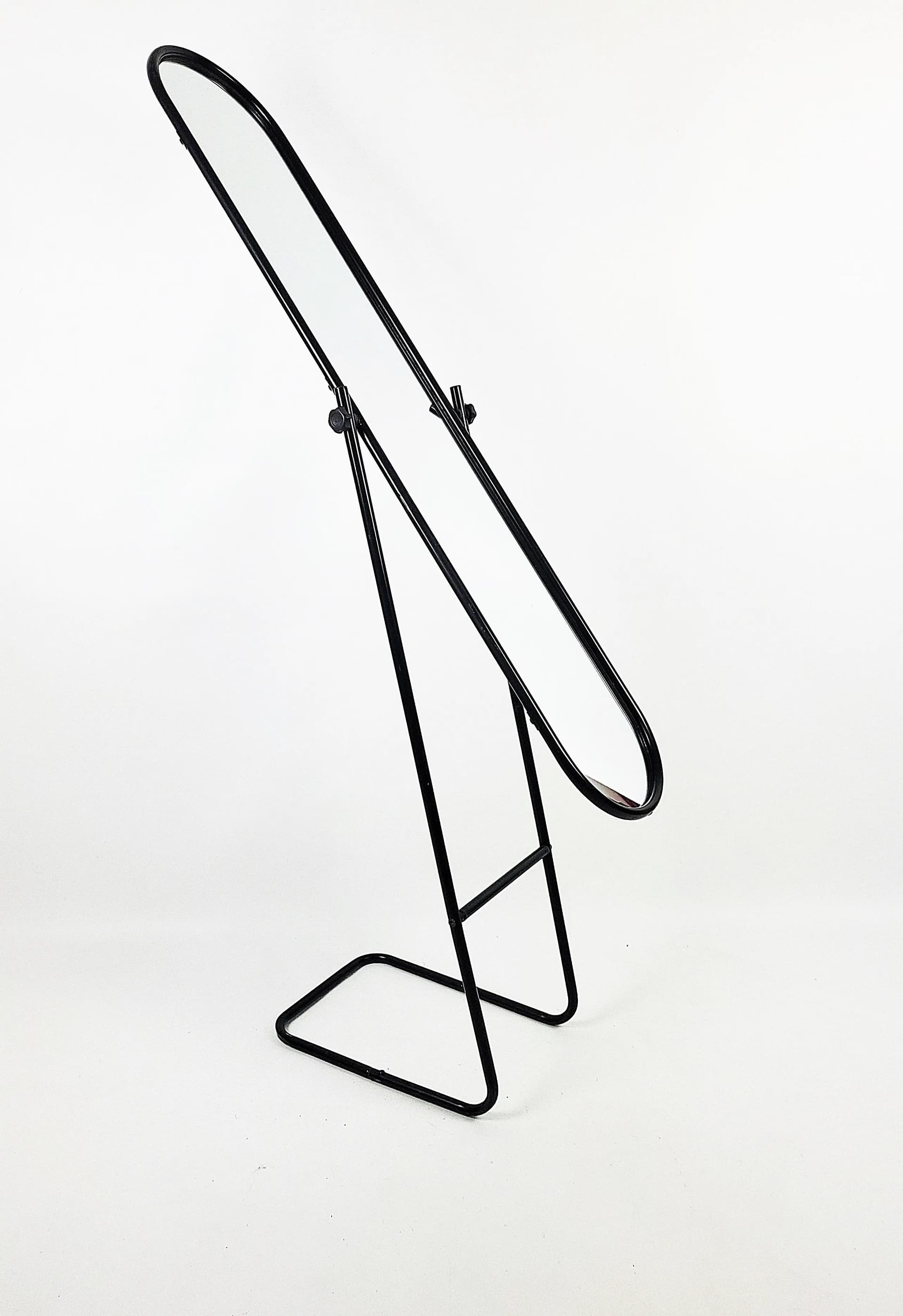 Floor mirror, black metal, Poland, 1980s. - 84181