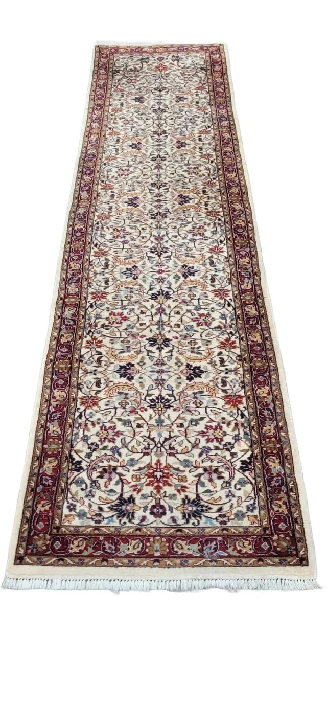 Chodnik Indo Tebriz 86x350 cm, beżowy, wełna, Indie - WYMIARY