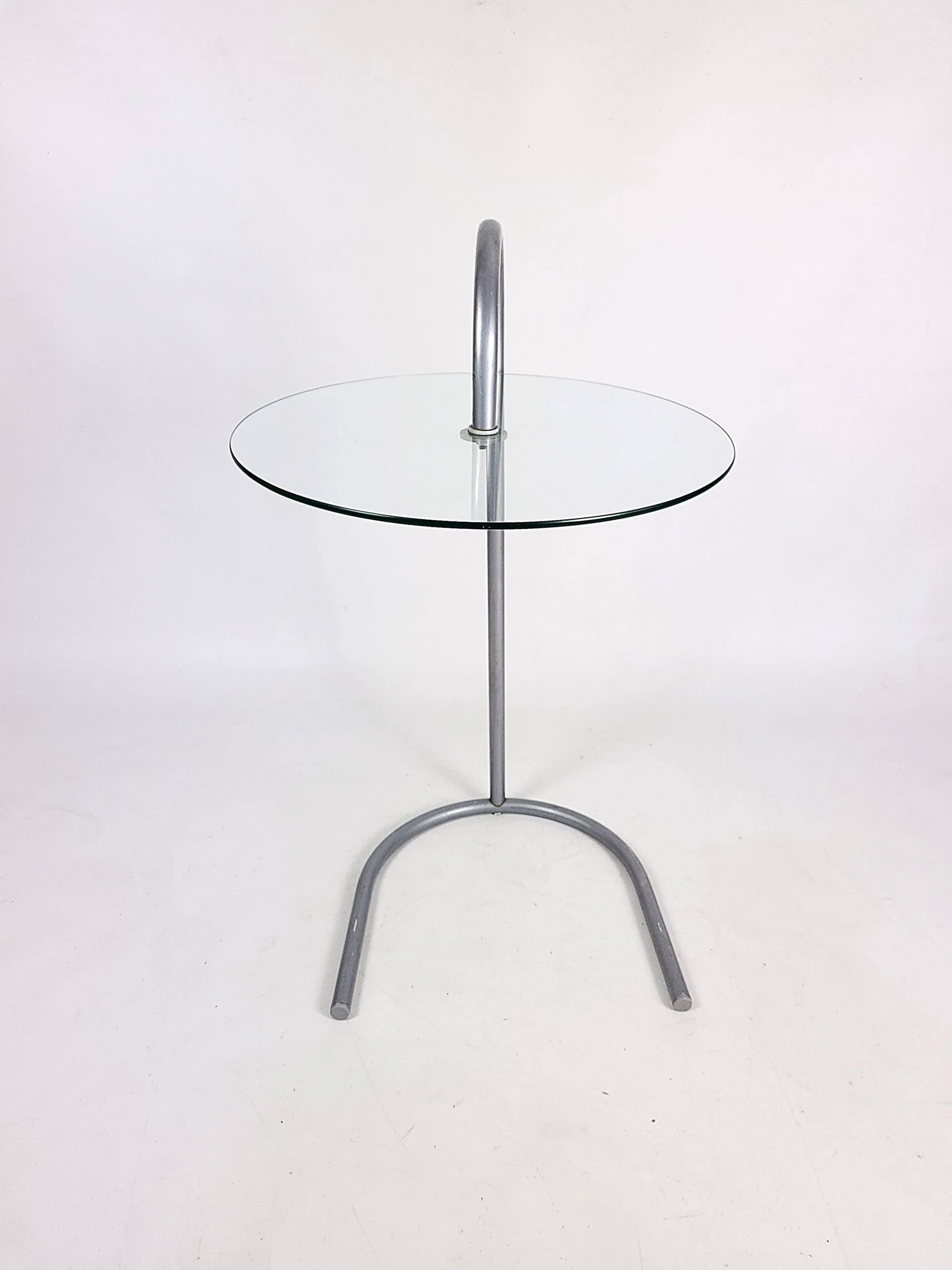 Stolik RY, szkło transparentne, stal chromowana srebrna, proj. T. Björklund, dla Ikea, Szwecja, lata 80. - 84113