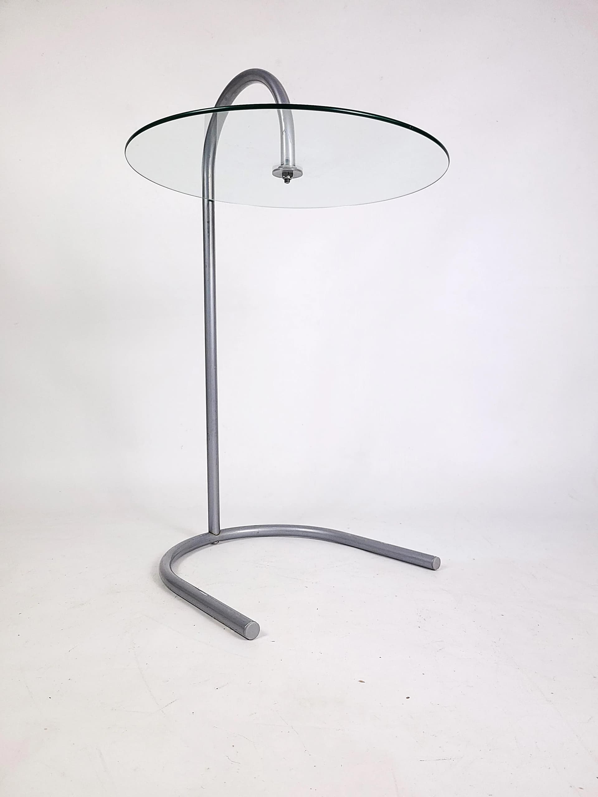 Stolik RY, szkło transparentne, stal chromowana srebrna, proj. T. Björklund, dla Ikea, Szwecja, lata 80. - 84115