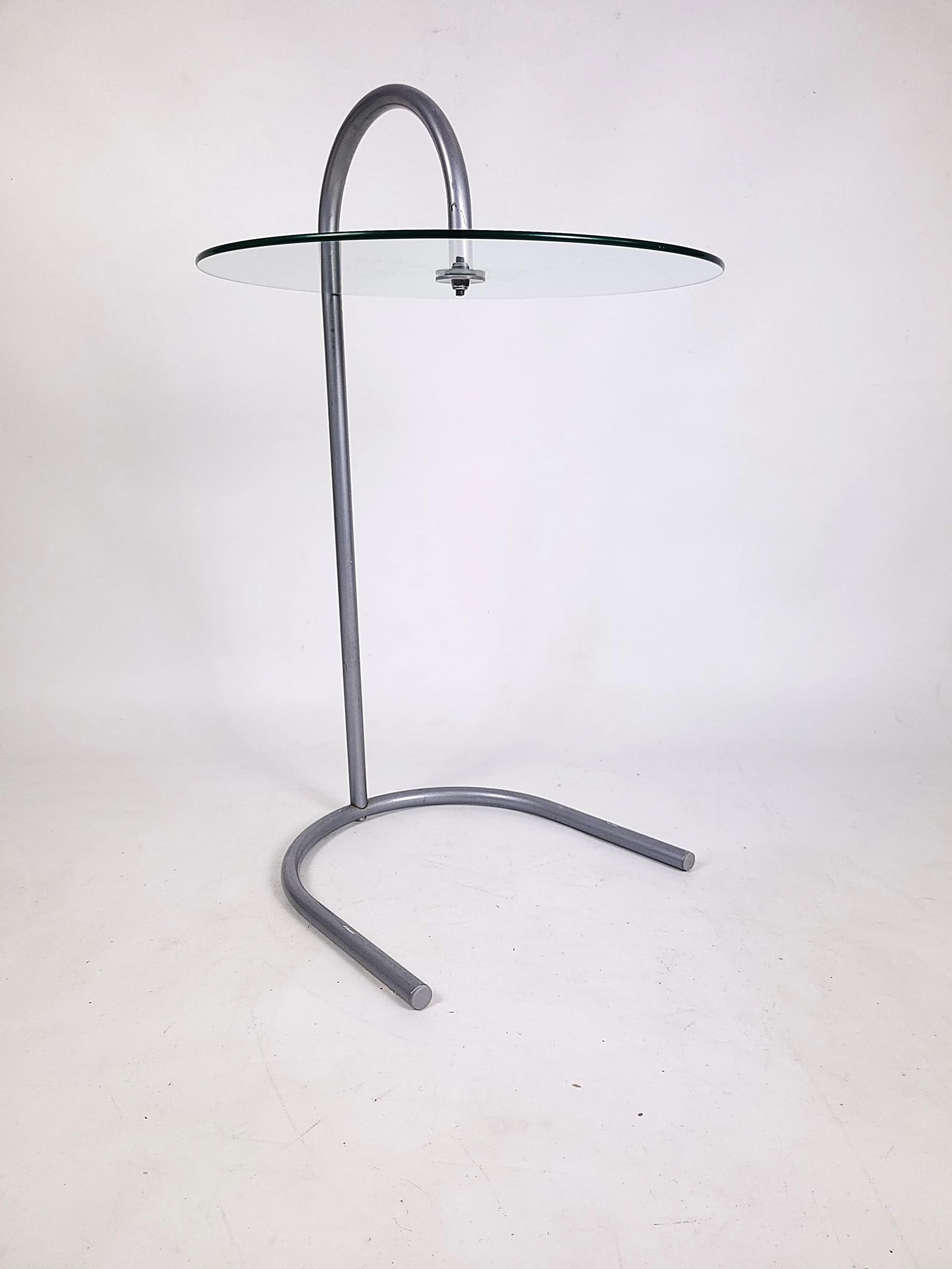 Stolik RY, szkło transparentne, stal chromowana srebrna, proj. T. Björklund, dla Ikea, Szwecja, lata 80. - 84118