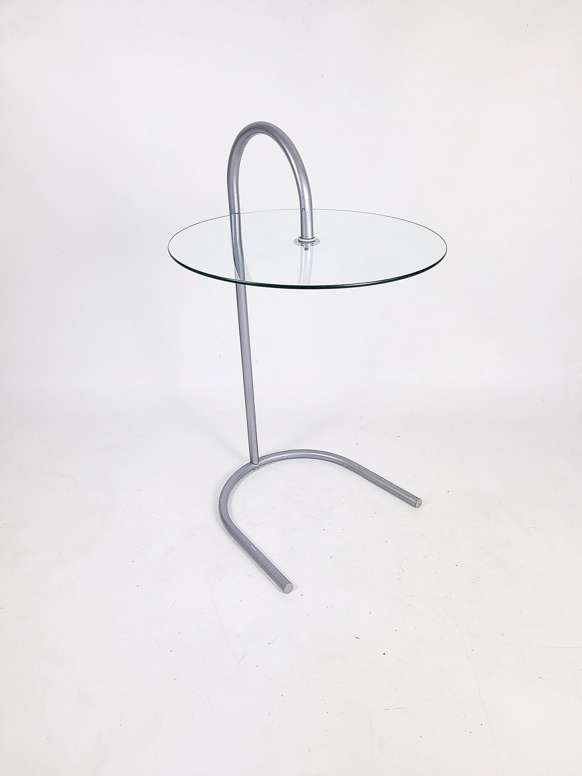Stolik RY, szkło transparentne, stal chromowana srebrna, proj. T. Björklund, dla Ikea, Szwecja, lata 80. - 84117