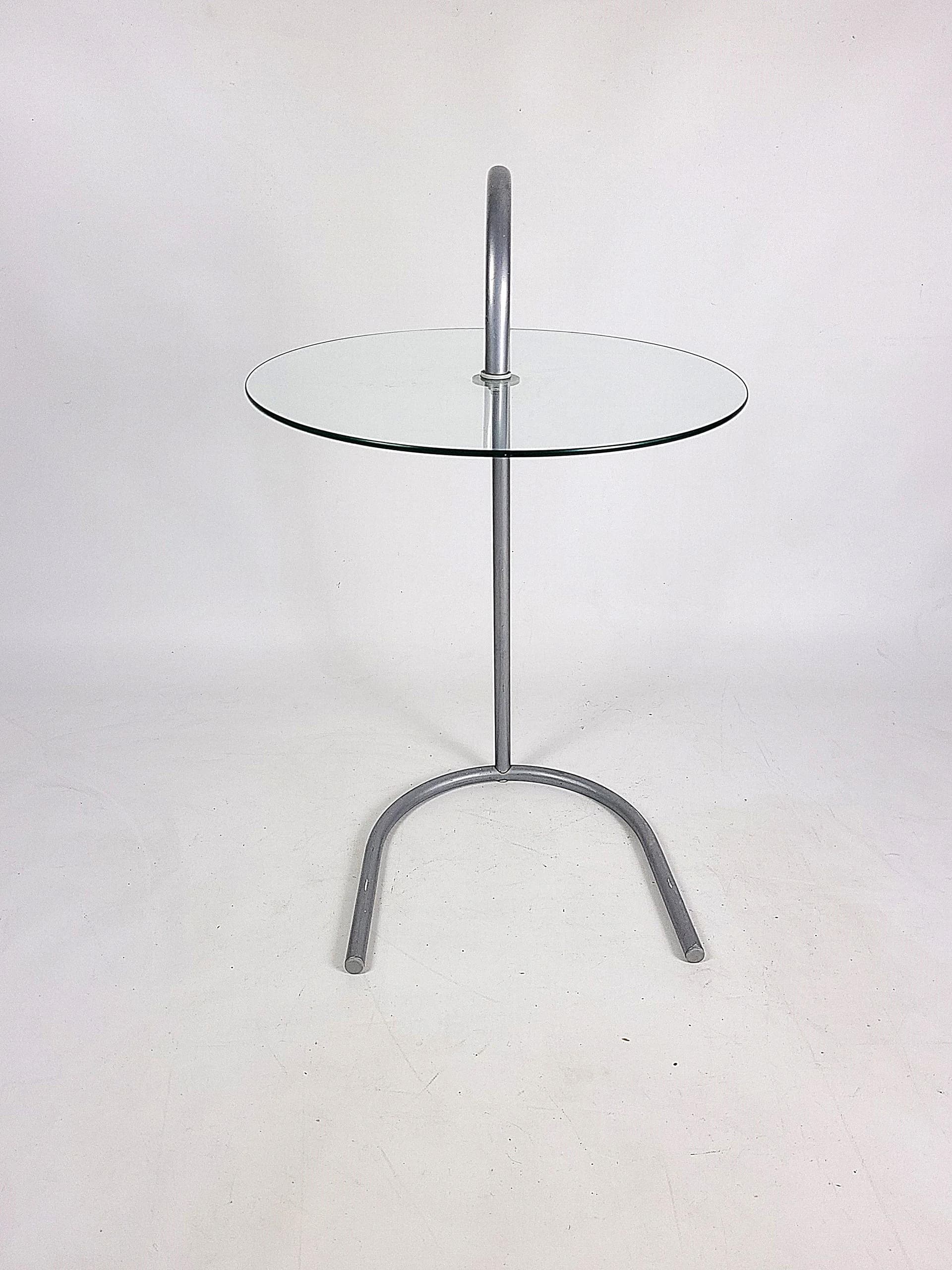 Stolik RY, szkło transparentne, stal chromowana srebrna, proj. T. Björklund, dla Ikea, Szwecja, lata 80. - 84114