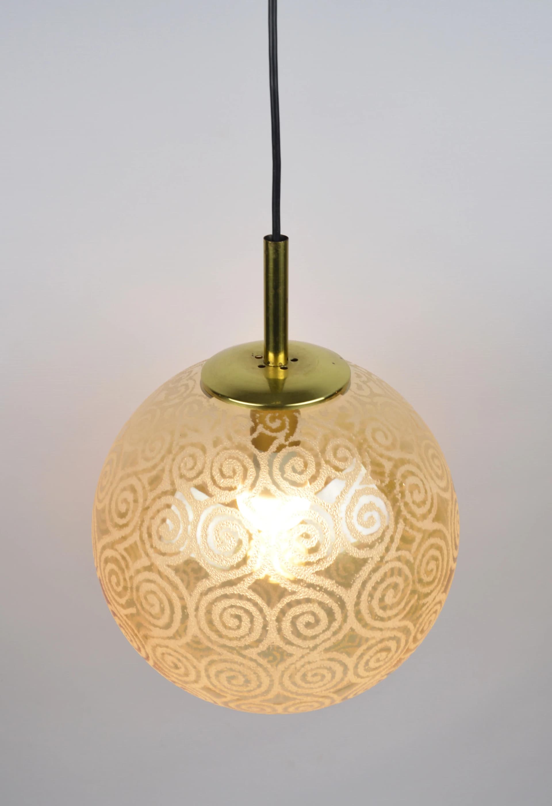 Pendant lamp, Ivory White glass, Poland, 1970s. - 84098