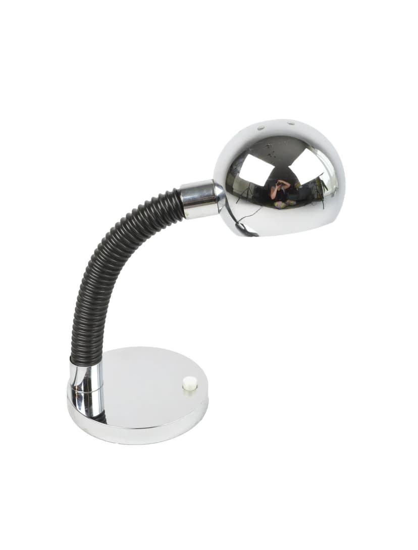 Lampa biurkowa, chrom, czerń, proj. E. Hillebrand, Niemcy, lata 70.