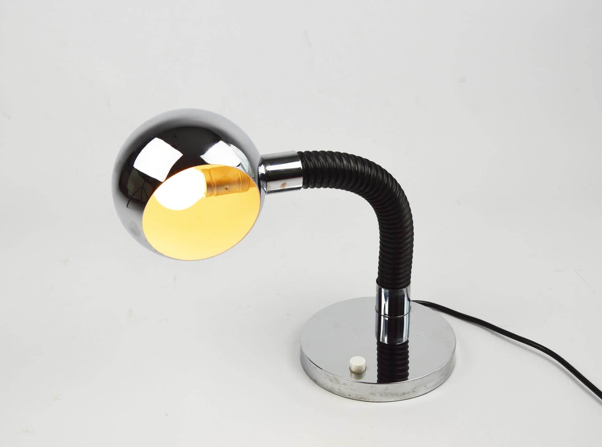 Lampa biurkowa, chrom, czerń, proj. E. Hillebrand, Niemcy, lata 70. - 84093