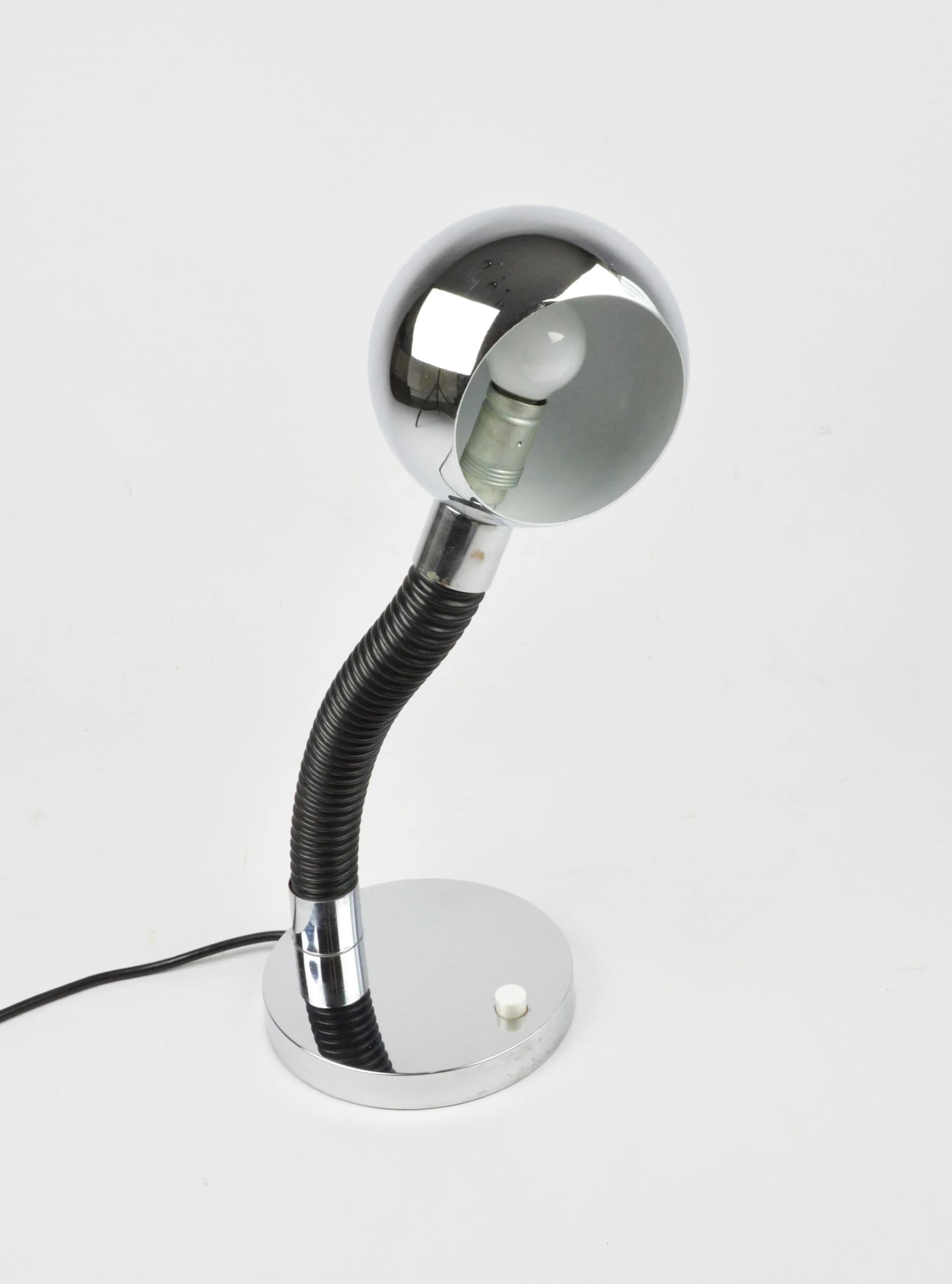 Lampa biurkowa, chrom, czerń, proj. E. Hillebrand, Niemcy, lata 70. - 84088