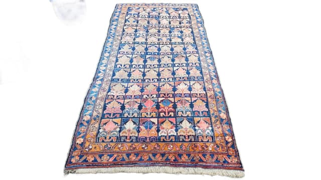 Rug Hamadan 118x245 cm, multicolor wool, Iran, early 20th c. - DIMENSION