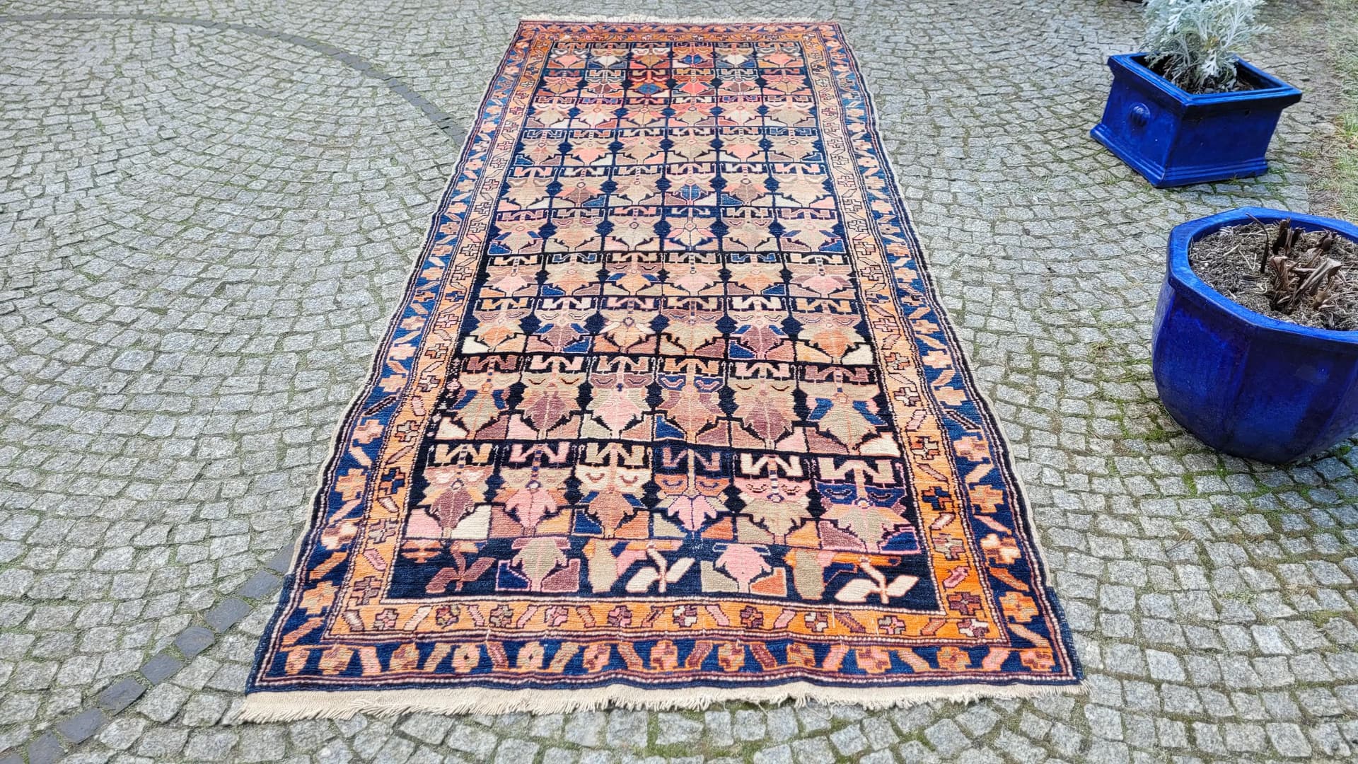 Rug Hamadan 118x245 cm, multicolor wool, Iran, early 20th c. - 87376