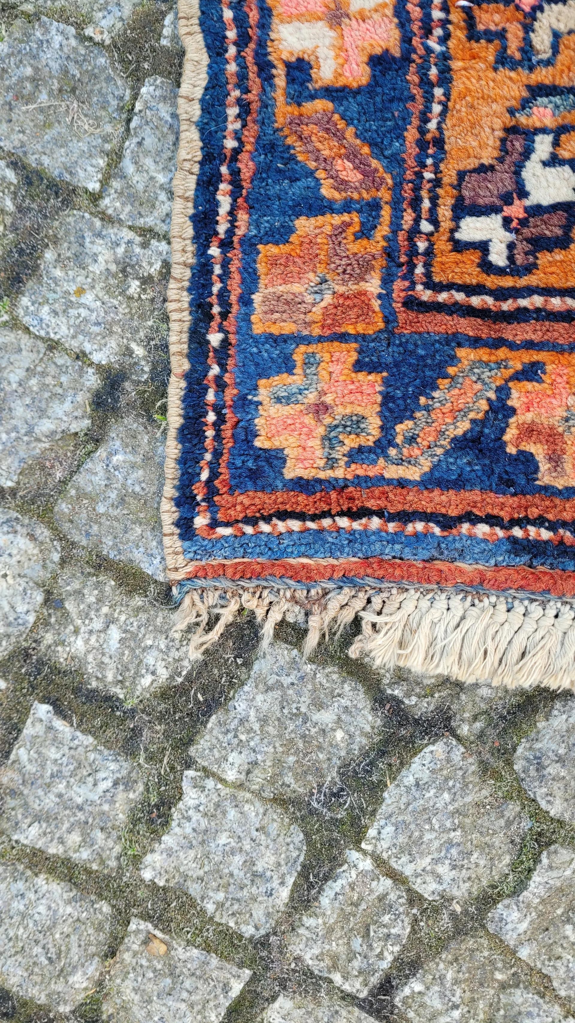 Rug Hamadan 118x245 cm, multicolor wool, Iran, early 20th c. - 87381