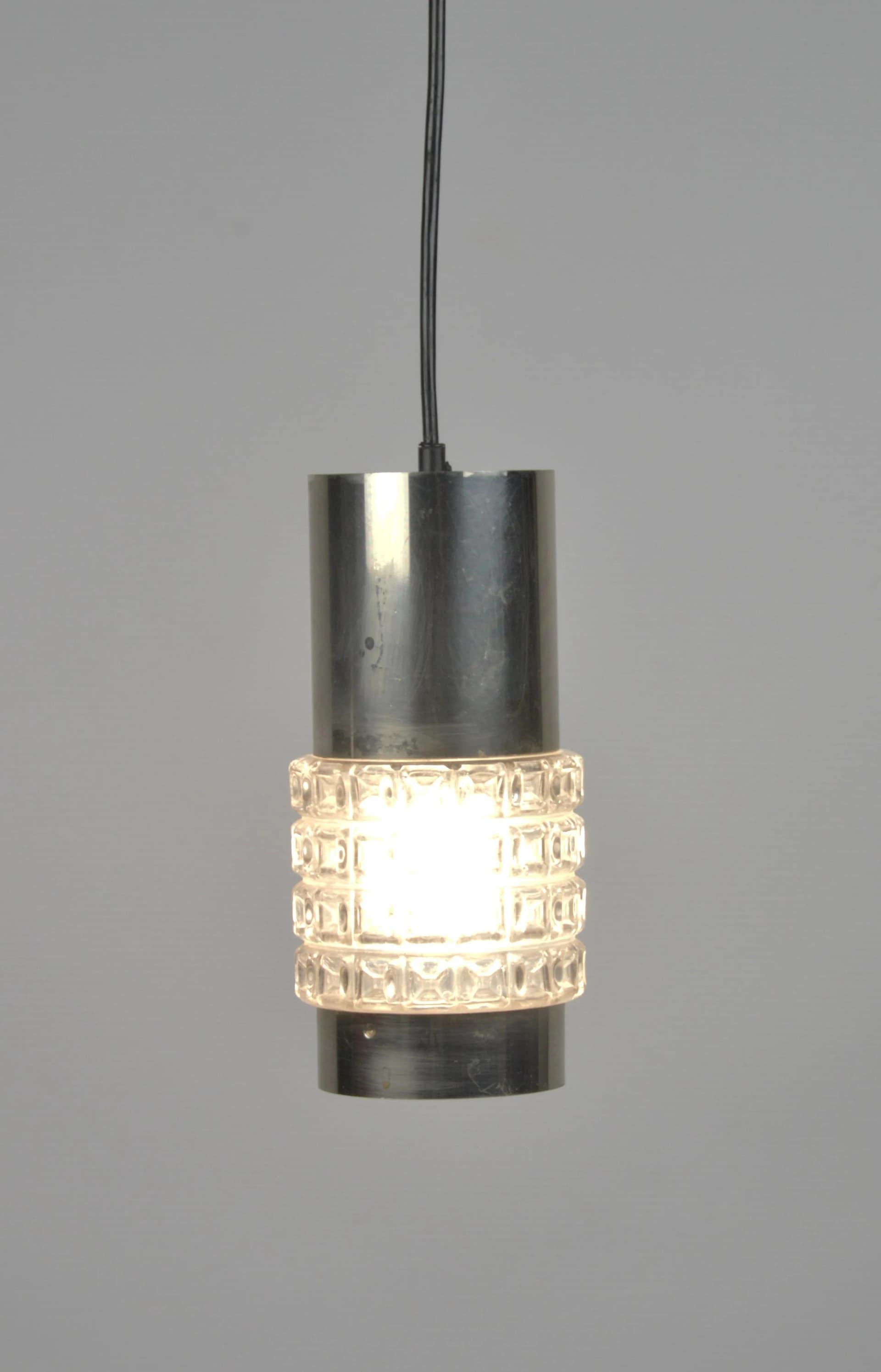 Lampa wisząca Space Age, chrom, szkło, Niemcy, lata 70. - 84048