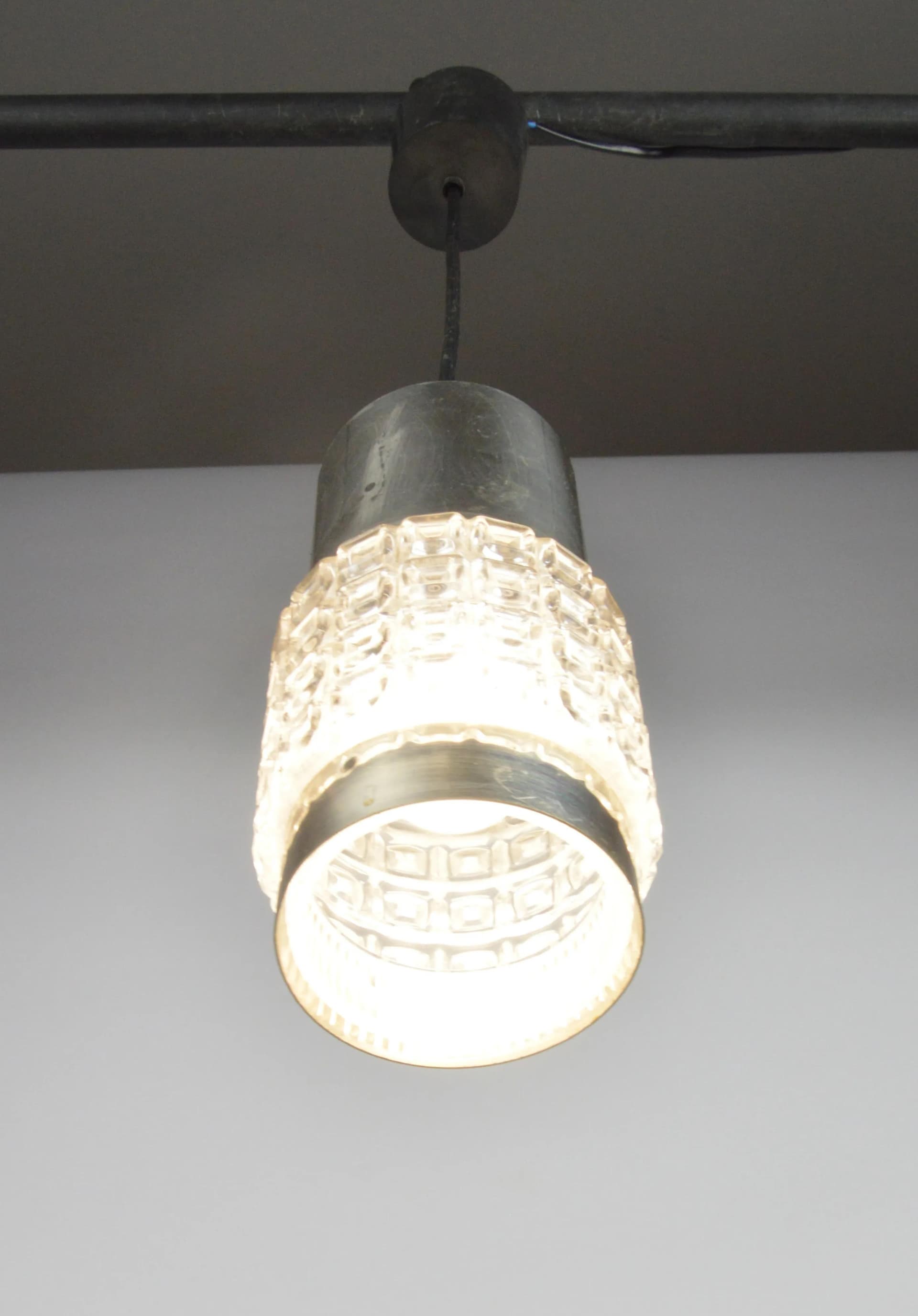 Lampa wisząca Space Age, chrom, szkło, Niemcy, lata 70. - 84045