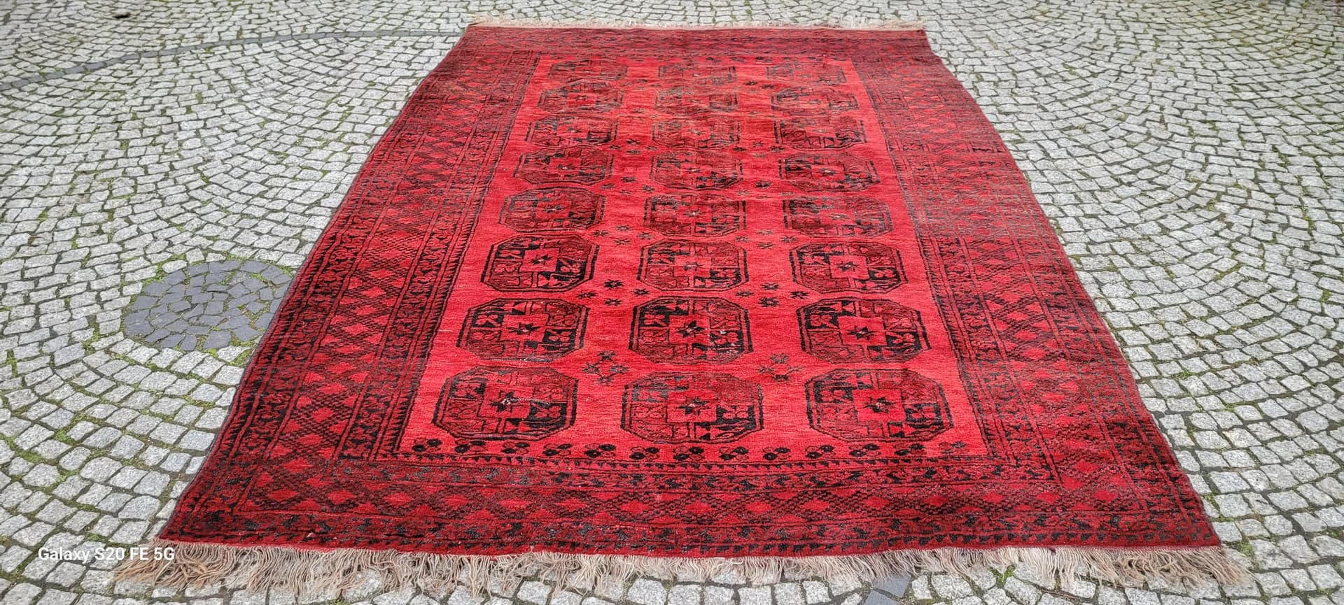 Dywan afgański orientalny 225x325cm, czerwony, wełna, Afganistan, początek XX w. - 87355