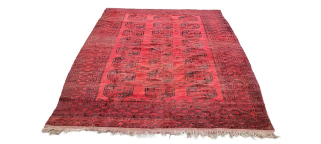 Dywan afgański orientalny 225x325cm, czerwony, wełna, Afganistan, początek XX w. - WYMIARY