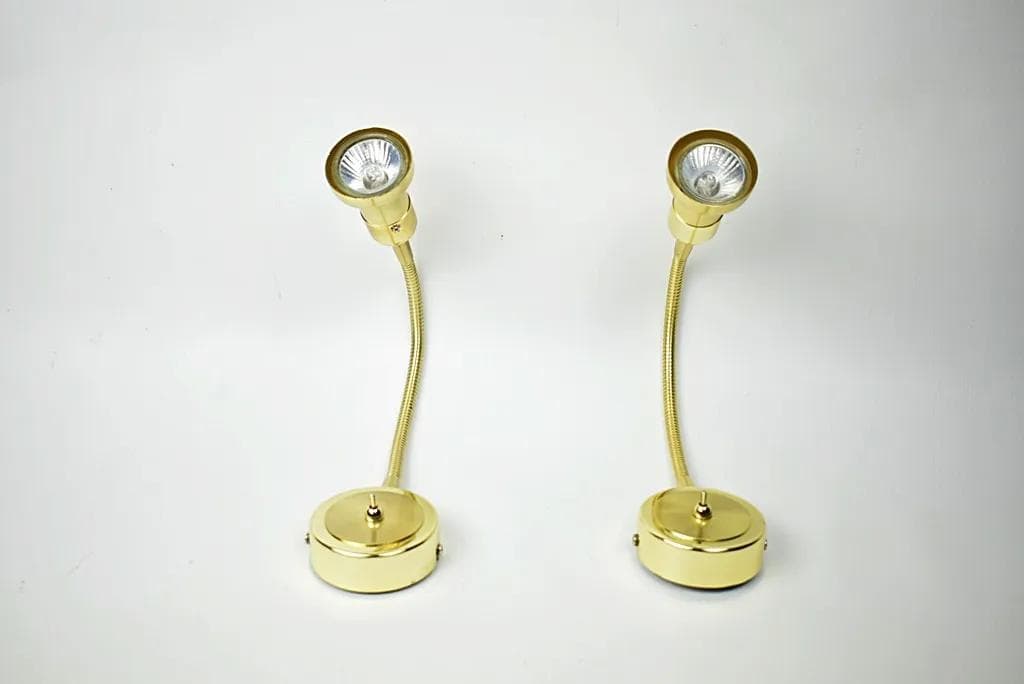 Para kinkietów, złoty, mosiądz, Polska, lata 90. - 83980