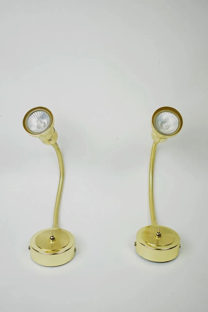 Para kinkietów, złoty, mosiądz, Polska, lata 90. - 83981