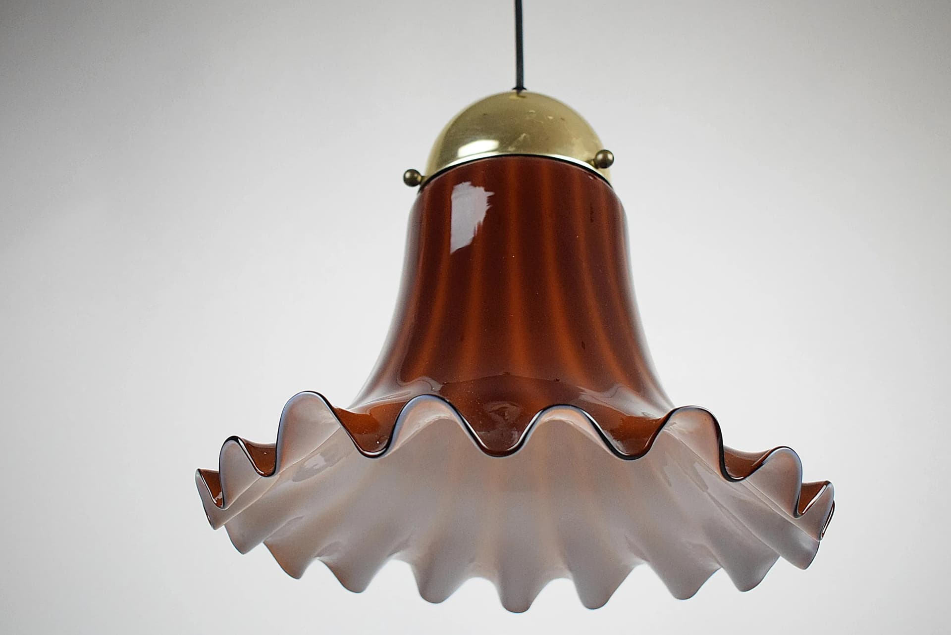Pendant lamp, brown glass, Peill & Putzler, Germany, 1970s. - 83952