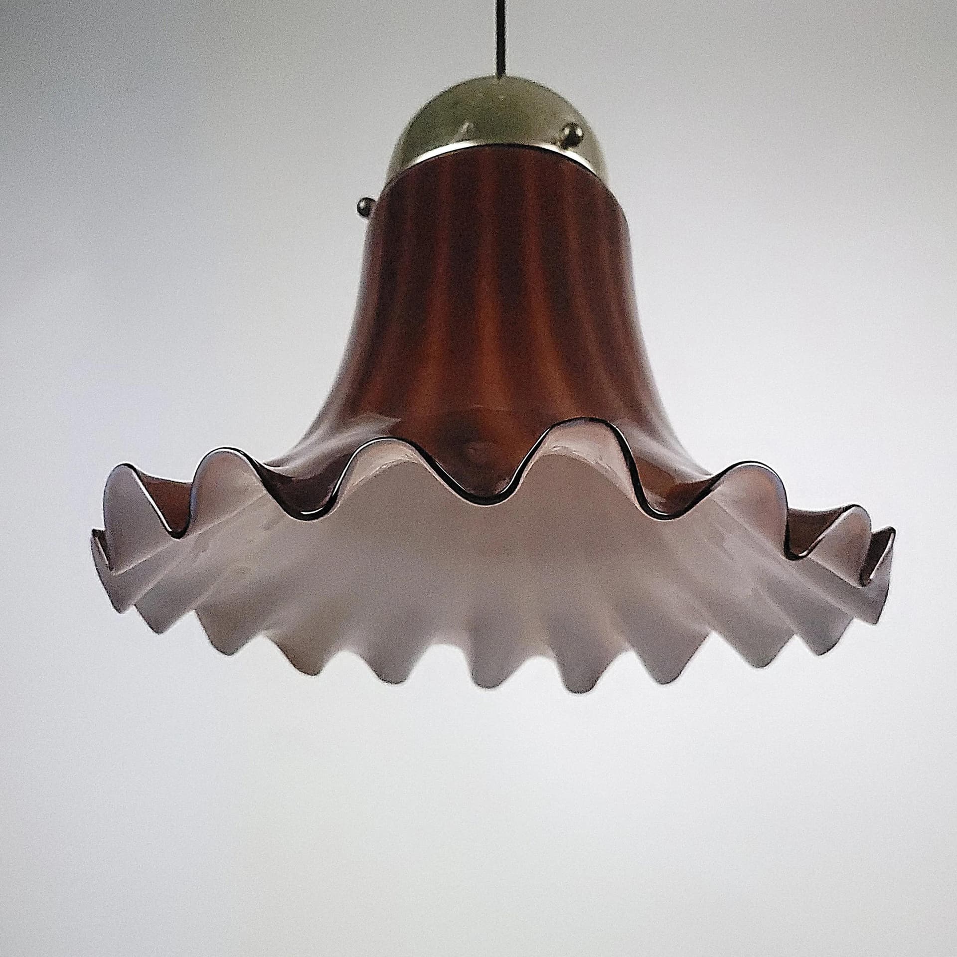 Pendant lamp, brown glass, Peill & Putzler, Germany, 1970s. - 83958