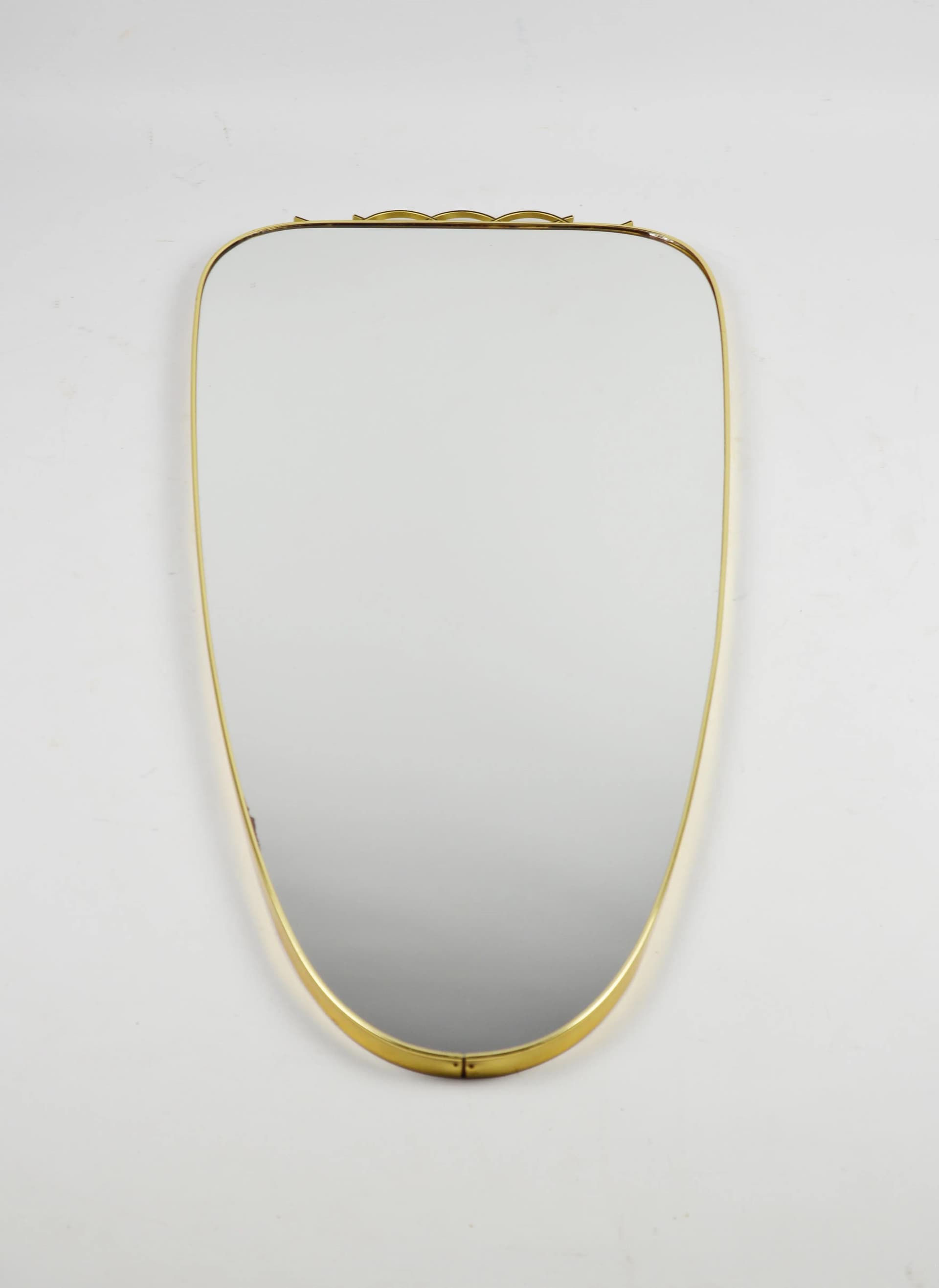 Lustro ścienne, złoty, szkło, Polska, lata 70. - 83924