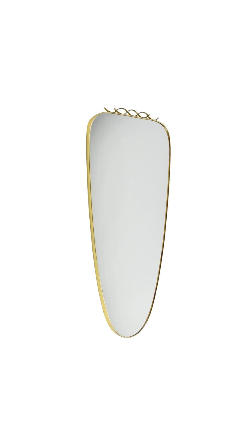 Wall Mirror, gold, glass, Poland, 1970s