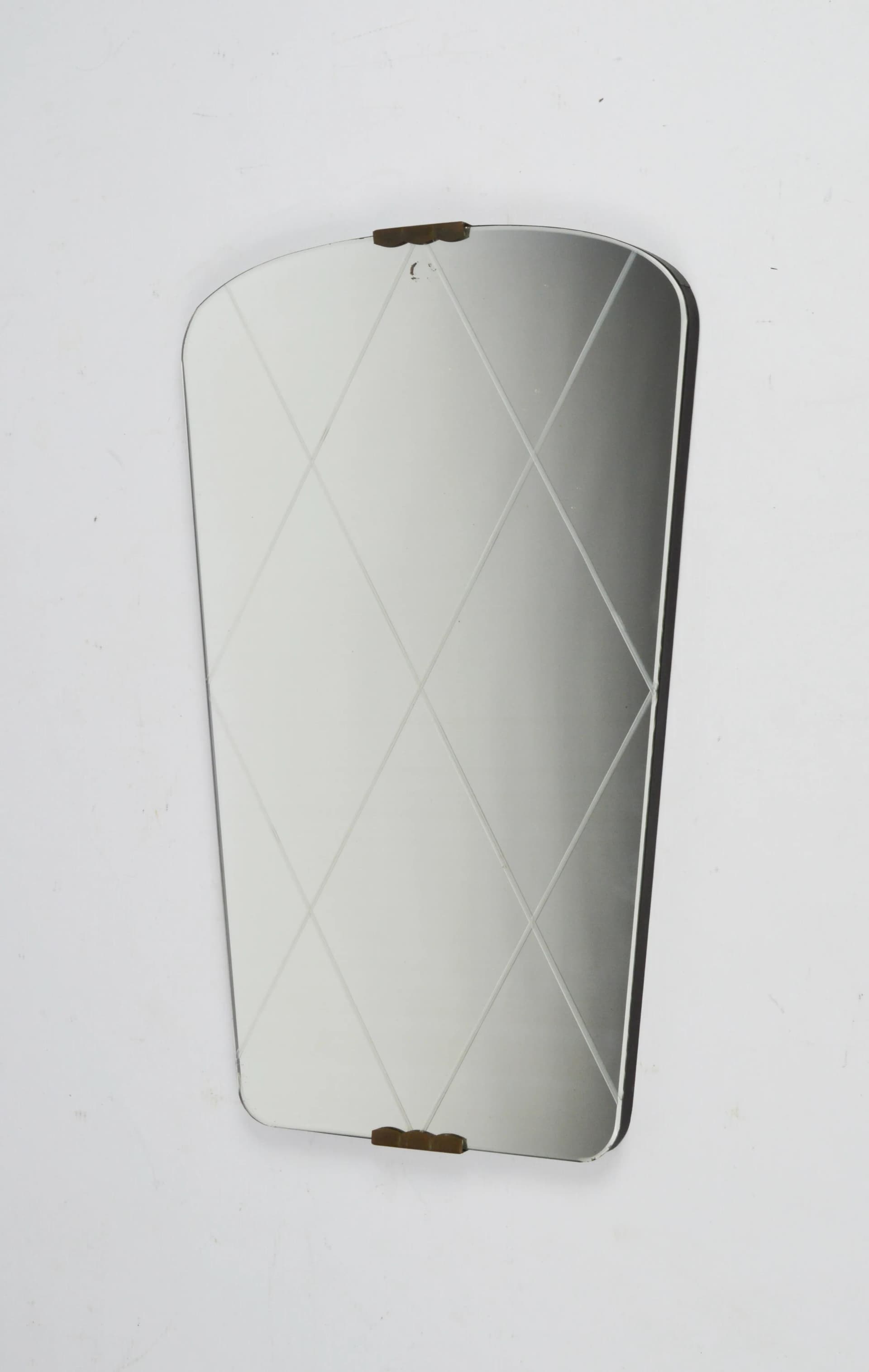 Lustro Rockabilly, szkło transparentne, Polska, lata 60. - 83906