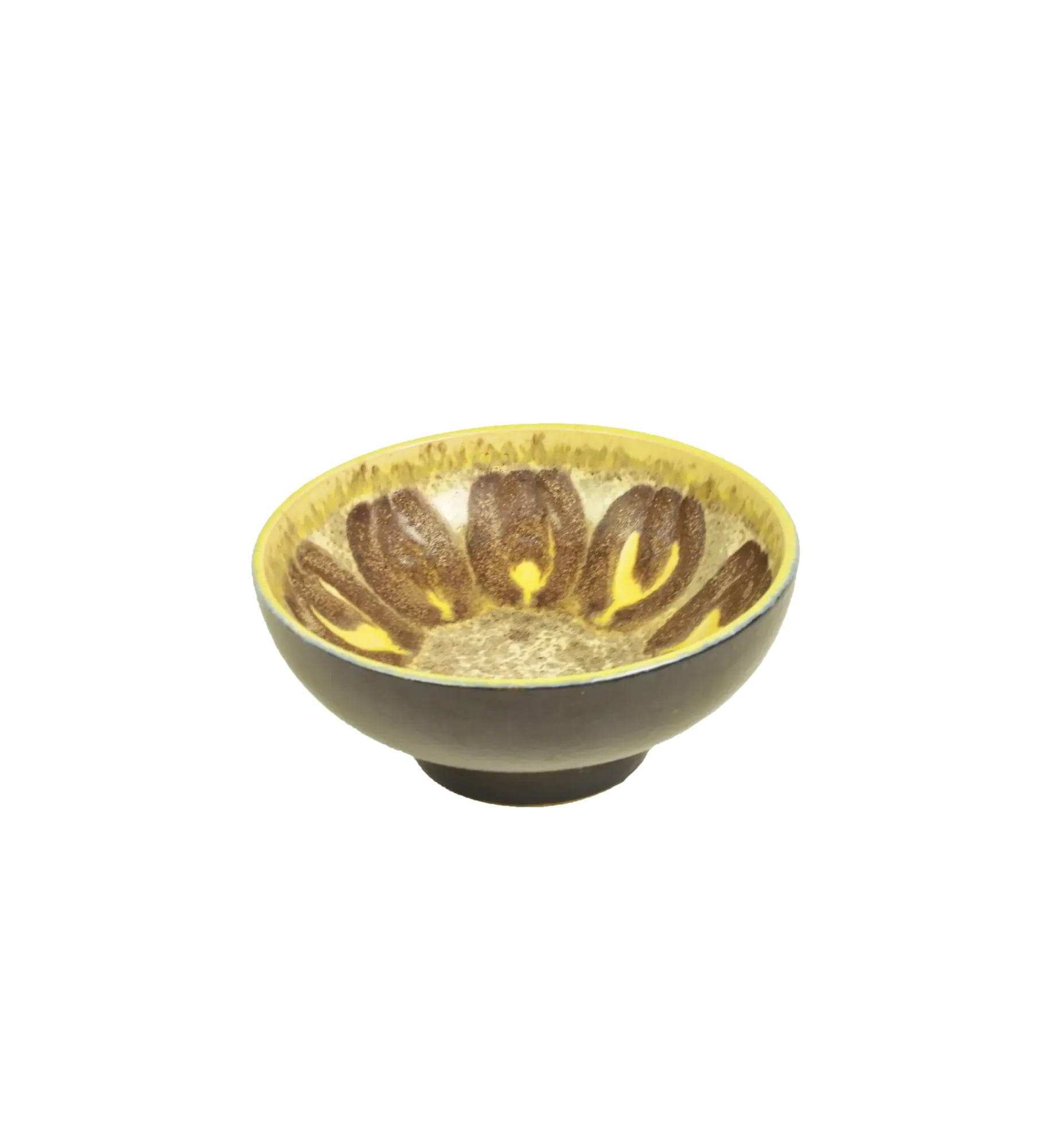 Decorative bowl, multicolor ceramics, Poland, 1970s