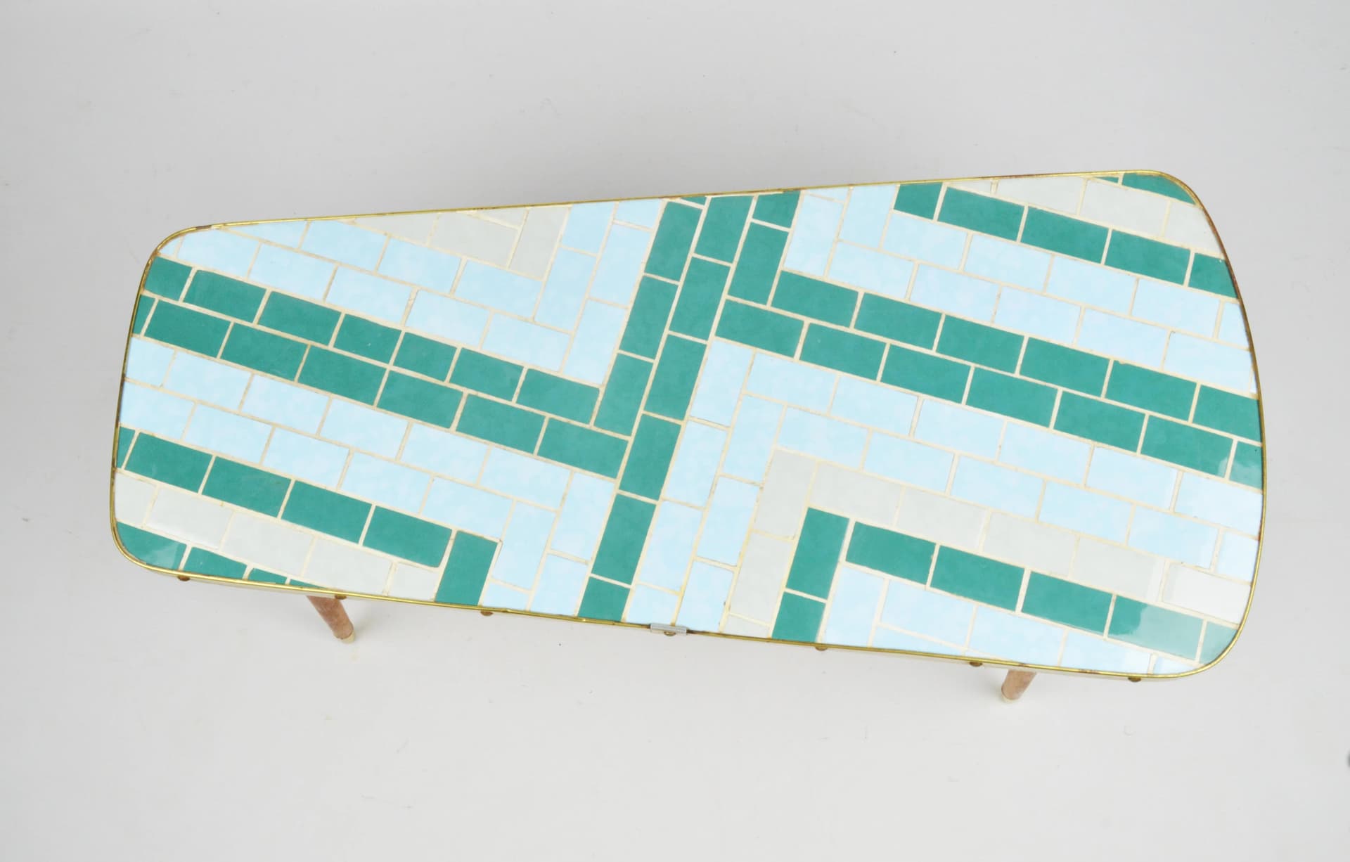 Plant Stand, multicolor mosaic, wood, ceramics, metal, Poland, 1970s. - 83894