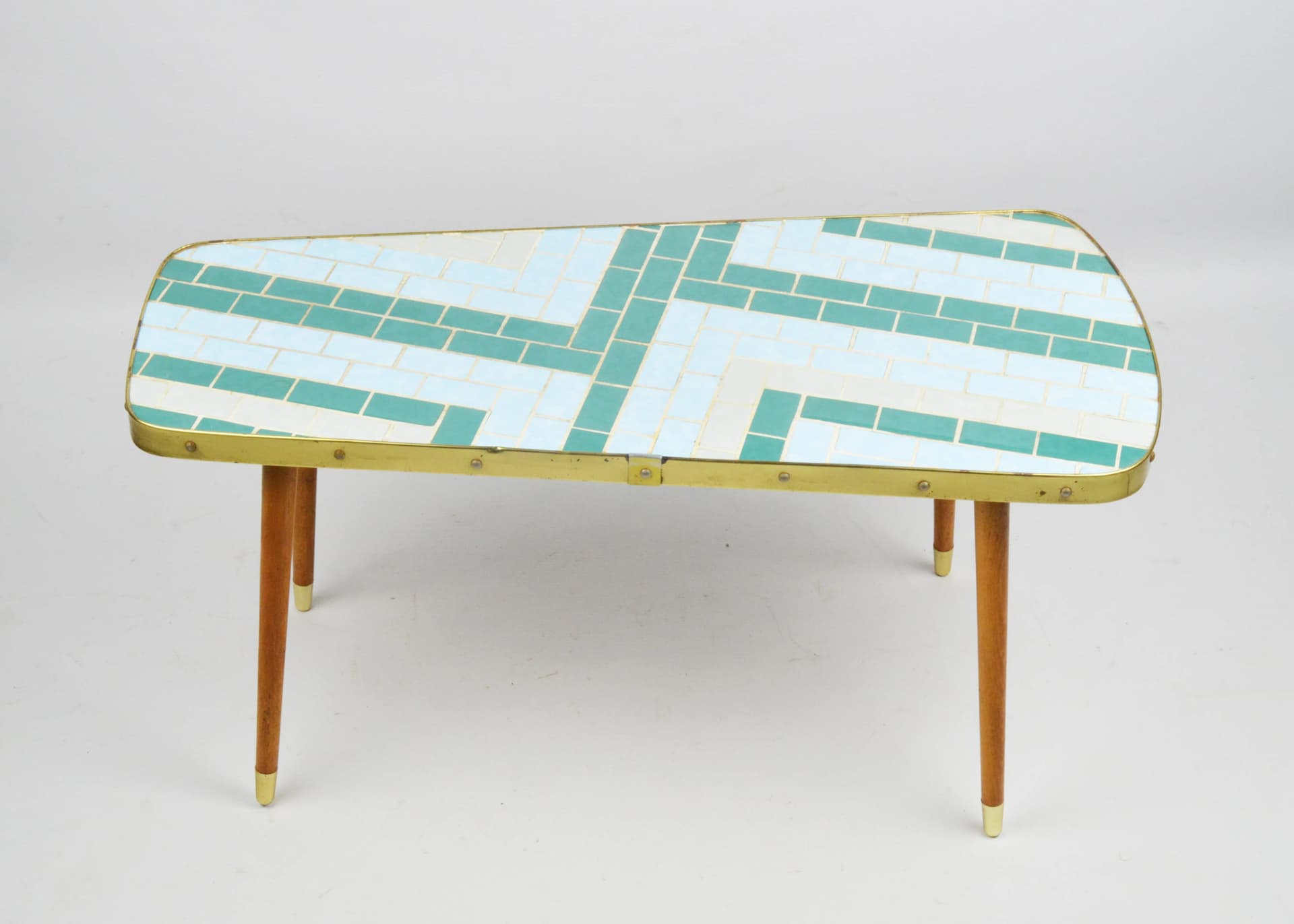 Plant Stand, multicolor mosaic, wood, ceramics, metal, Poland, 1970s. - 83891