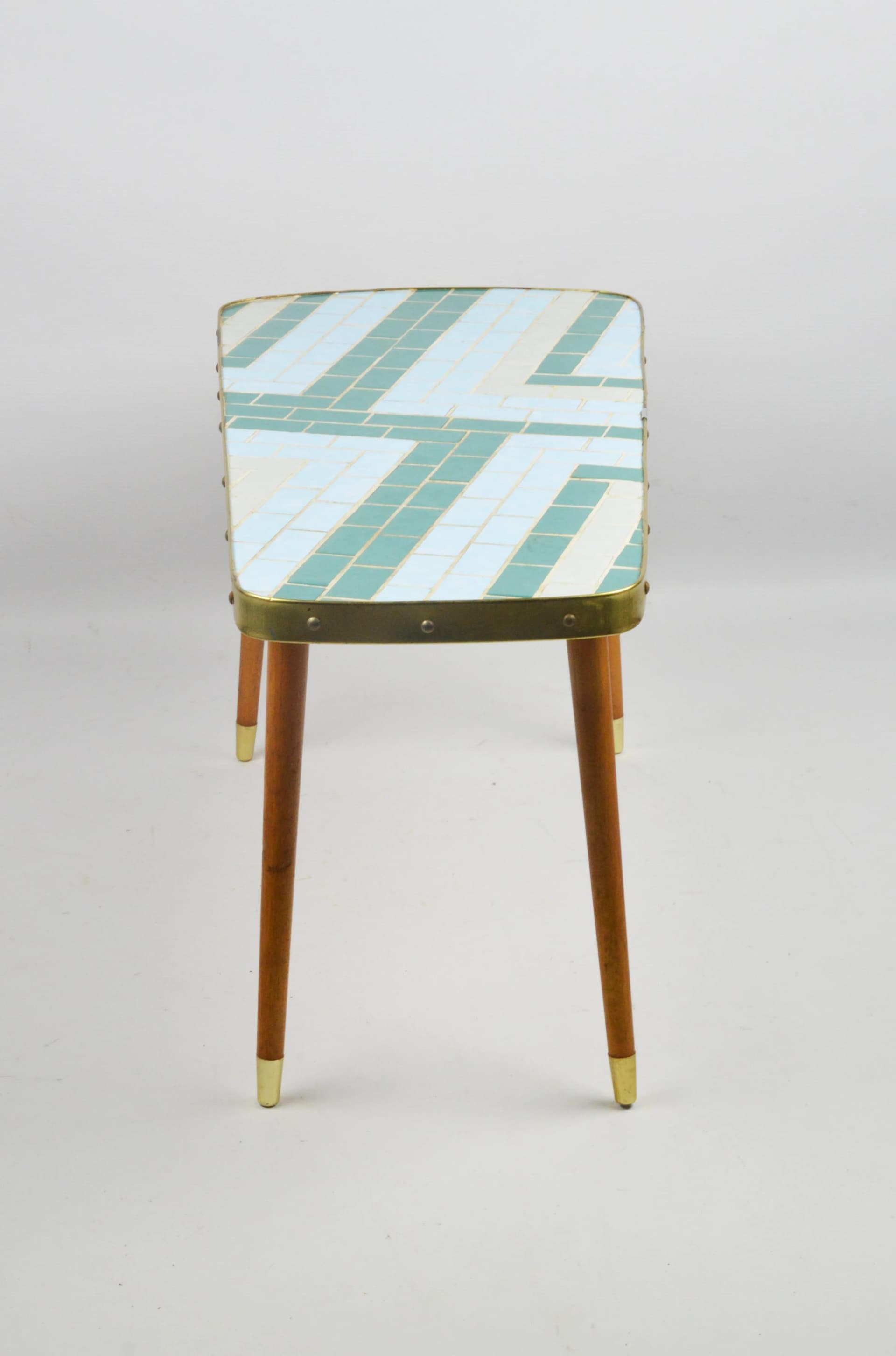 Plant Stand, multicolor mosaic, wood, ceramics, metal, Poland, 1970s. - 83890