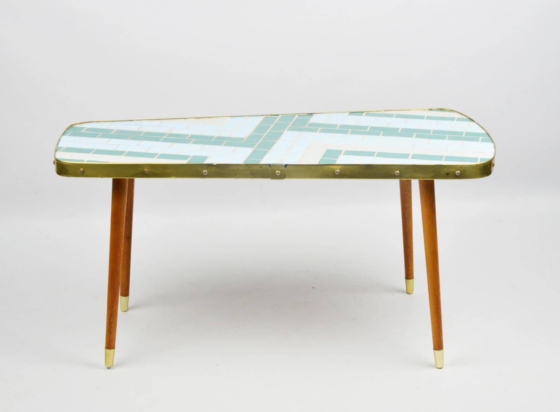 Plant Stand, multicolor mosaic, wood, ceramics, metal, Poland, 1970s. - 83889