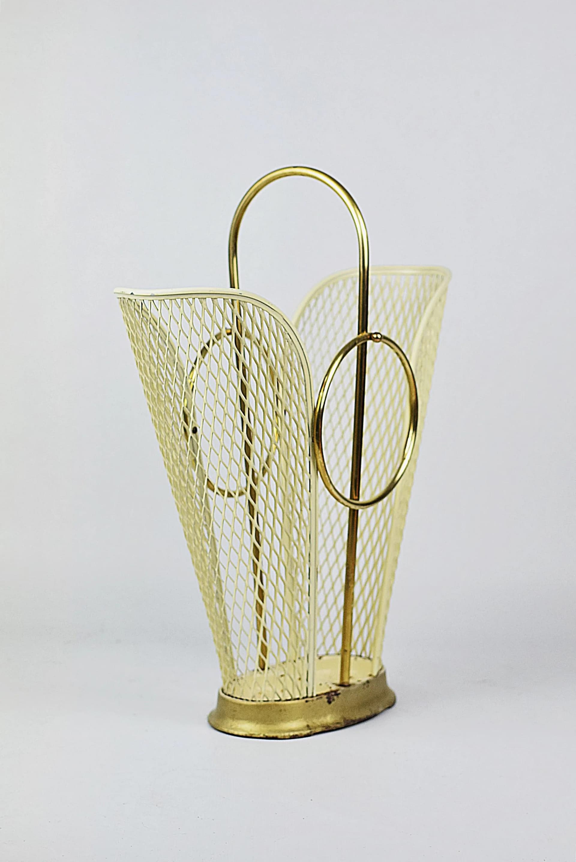 Parasolnik Rockabilly, żółty, metal, Polska, lata 60. - 83880