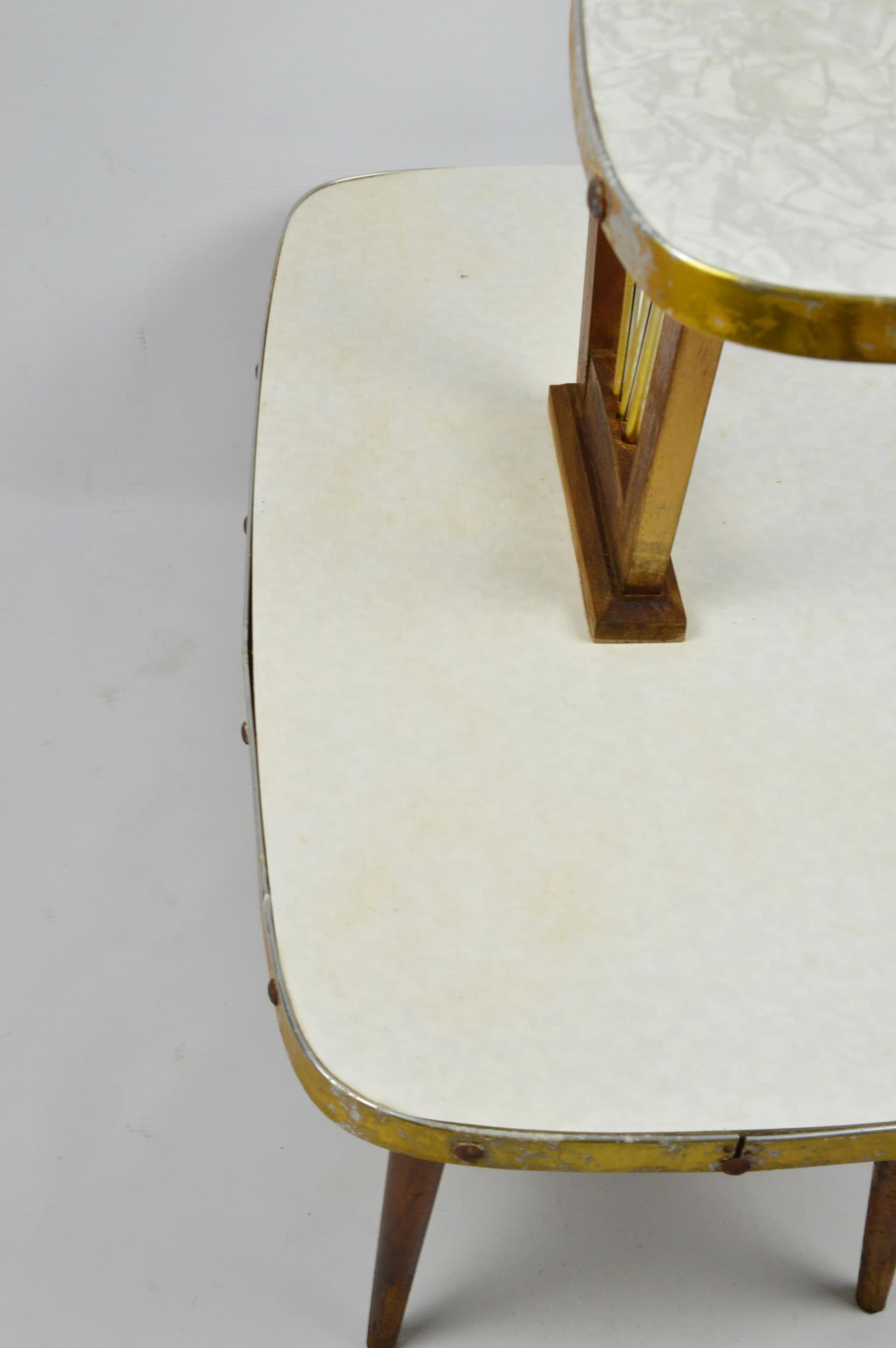 Kwietnik Rockabilly, multikolor, drewno, metal, Polska, lata 60. - 83877