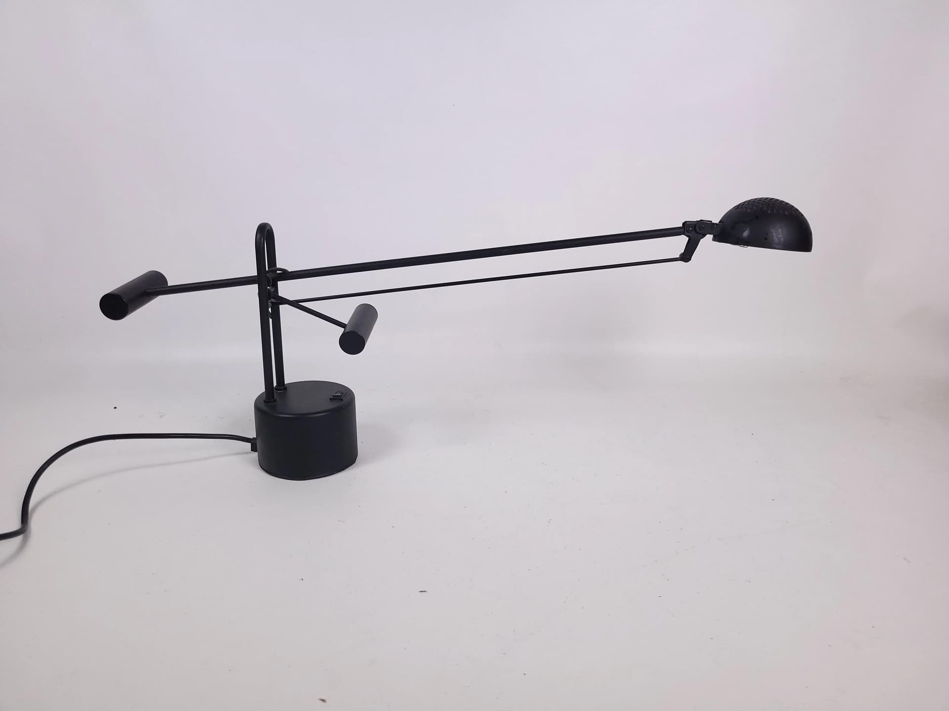 Lampa biurkowa, czarna, metal, Polska, lata 80. - 83832