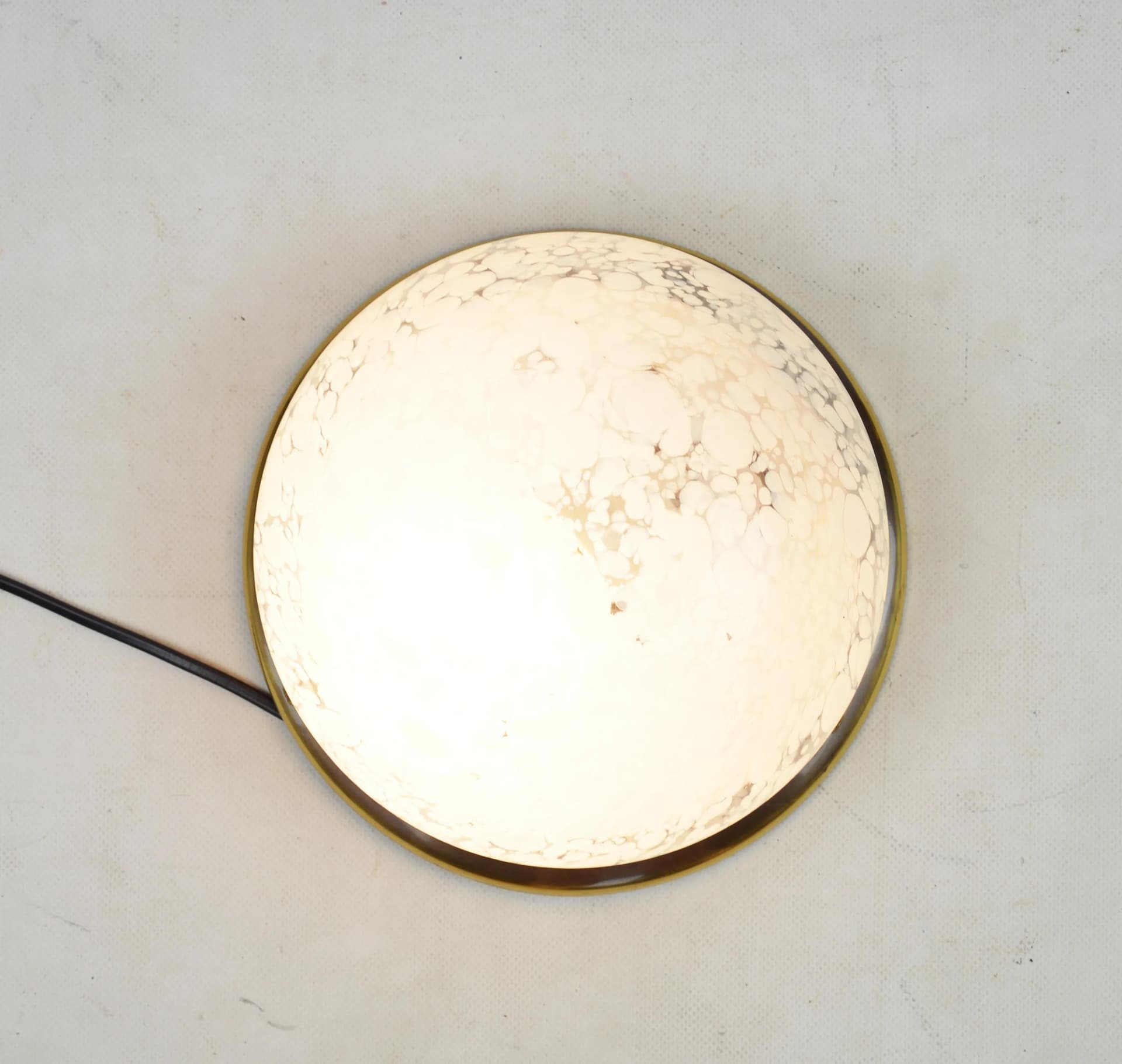 Ceiling light, silver glass, gold metal, 1970s - 83825