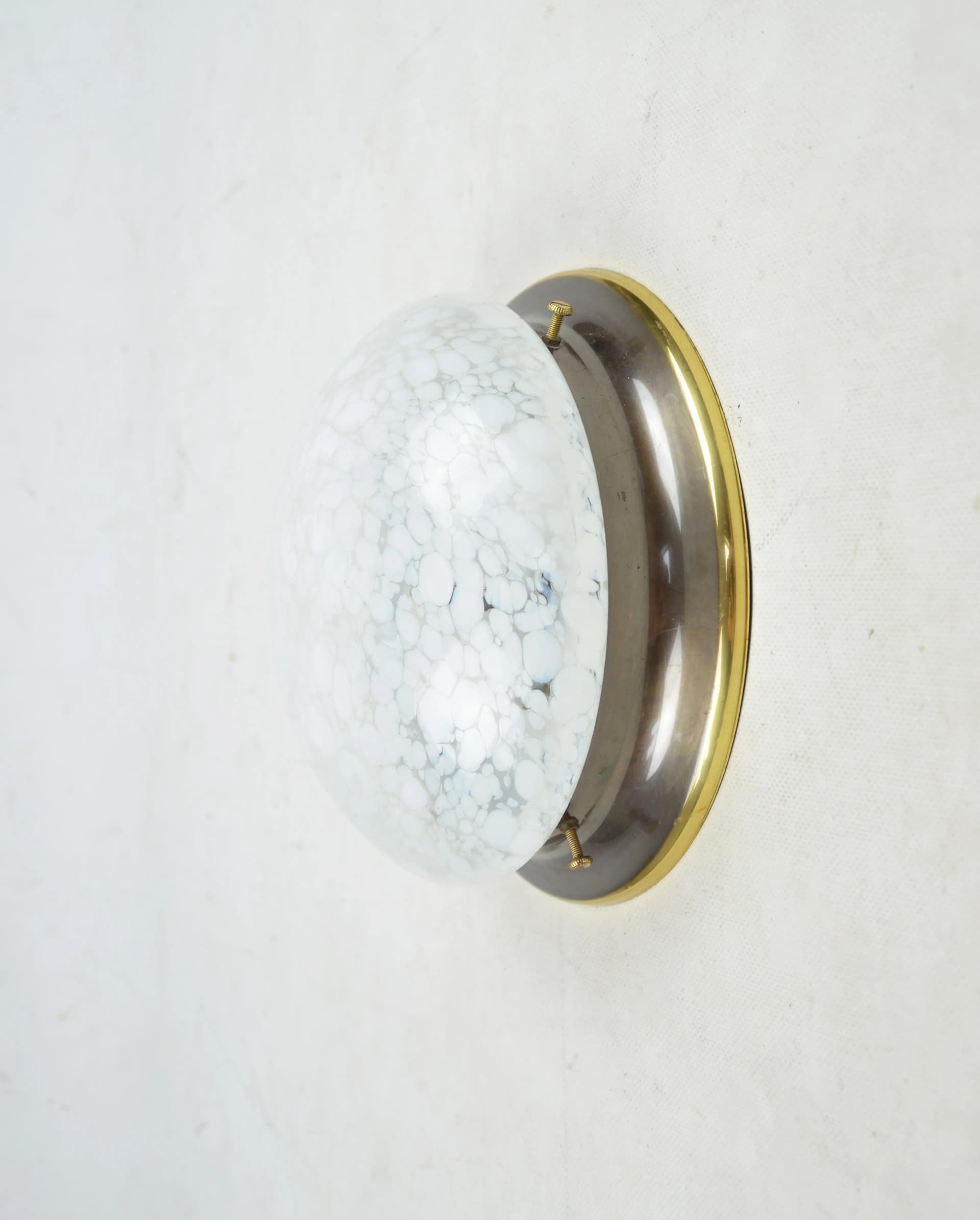 Ceiling light, silver glass, gold metal, 1970s - 83826