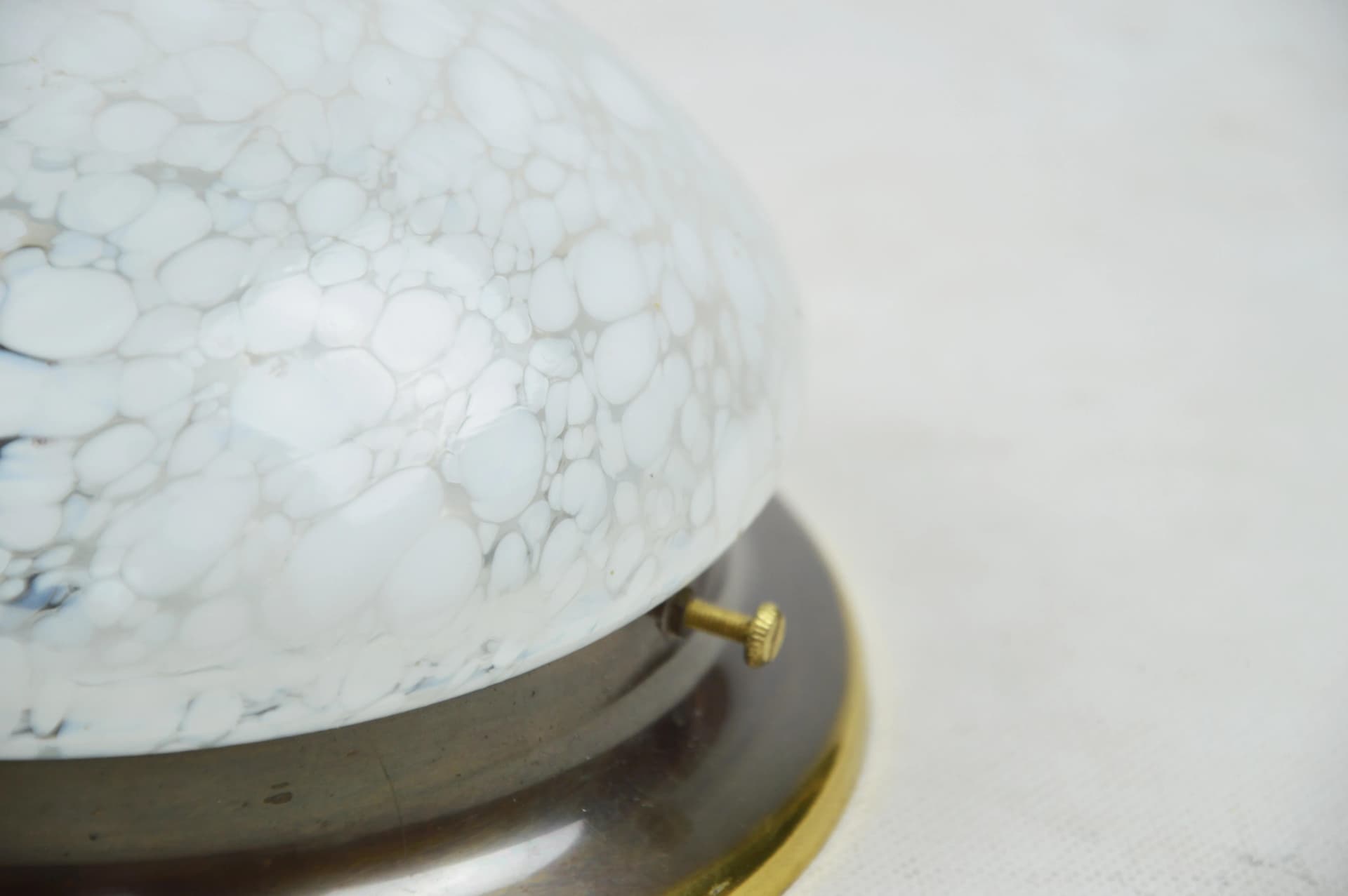 Ceiling light, silver glass, gold metal, 1970s - 83829