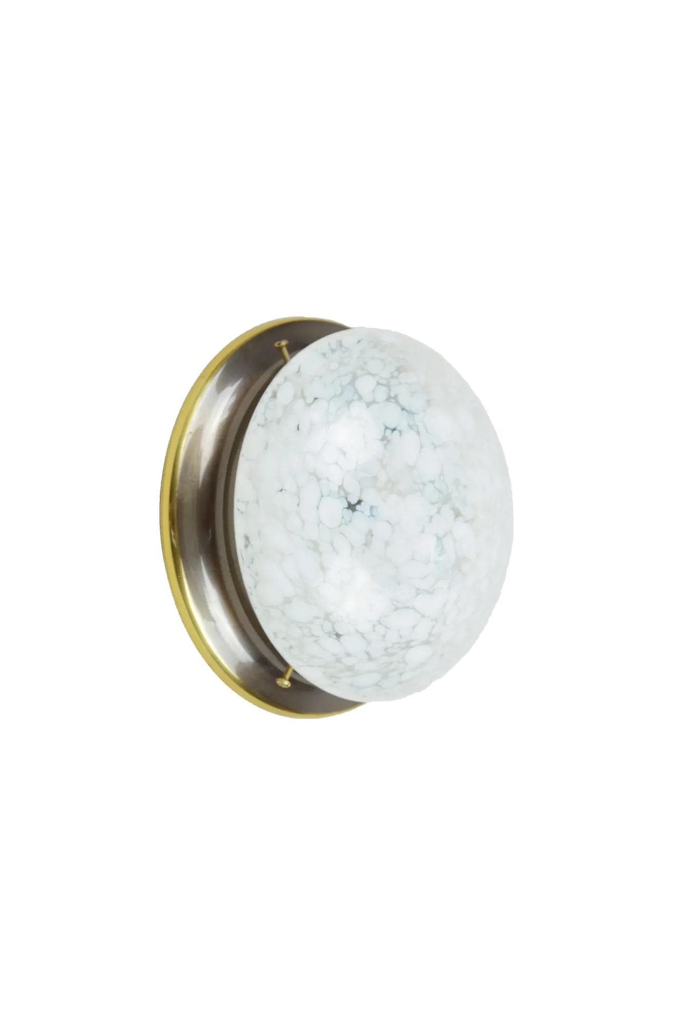 Ceiling light, silver glass, gold metal, 1970s