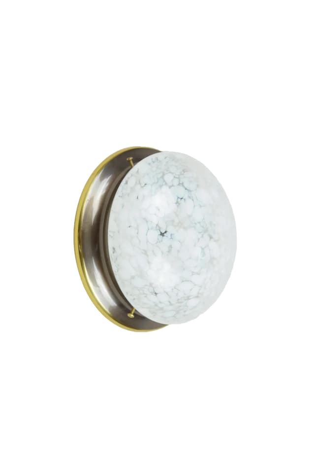 Ceiling light, silver glass, gold metal, 1970s - DIMENSION