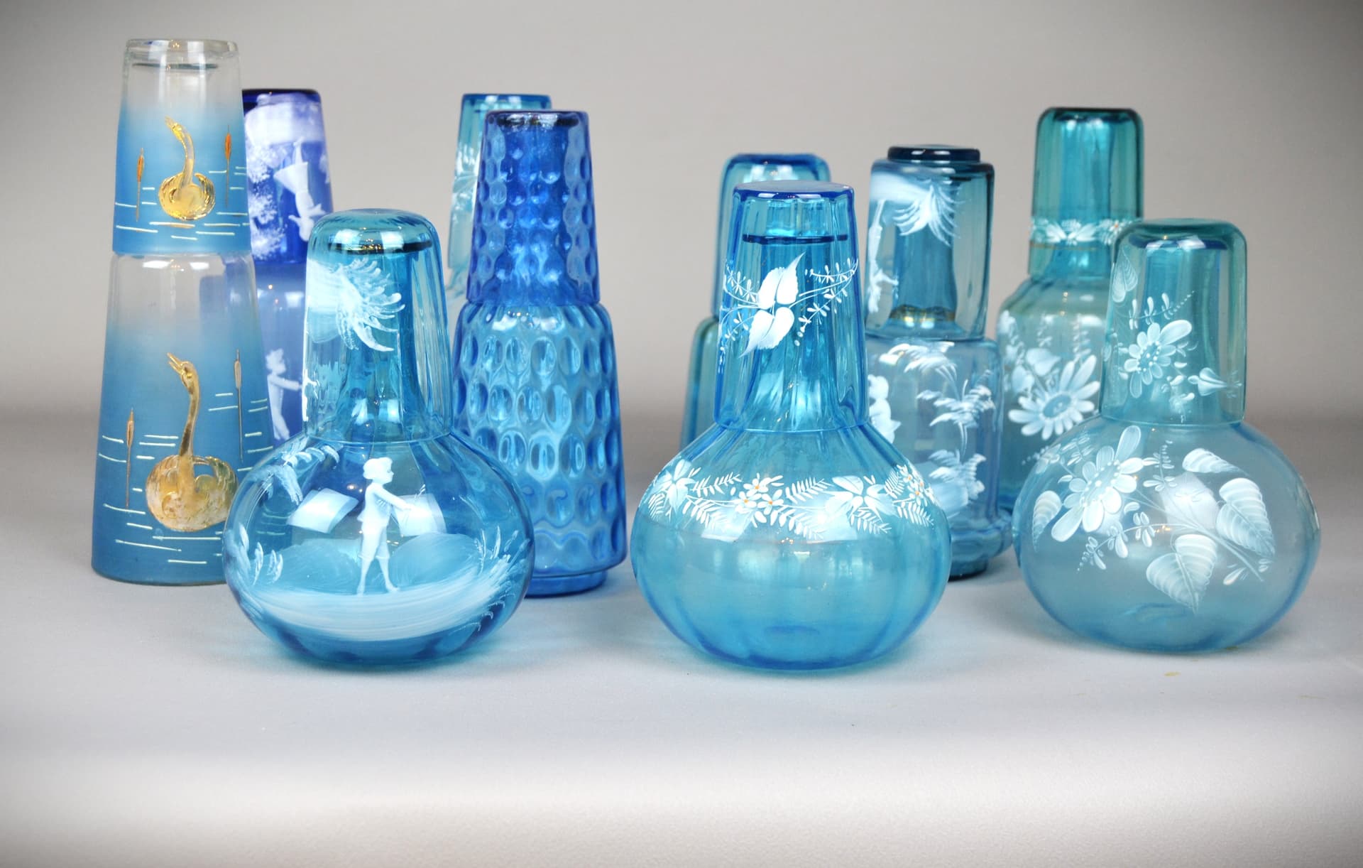 Zestaw karafka i szklanka, Art Nouveau, szkło transparentne, początek lat 20. - 672