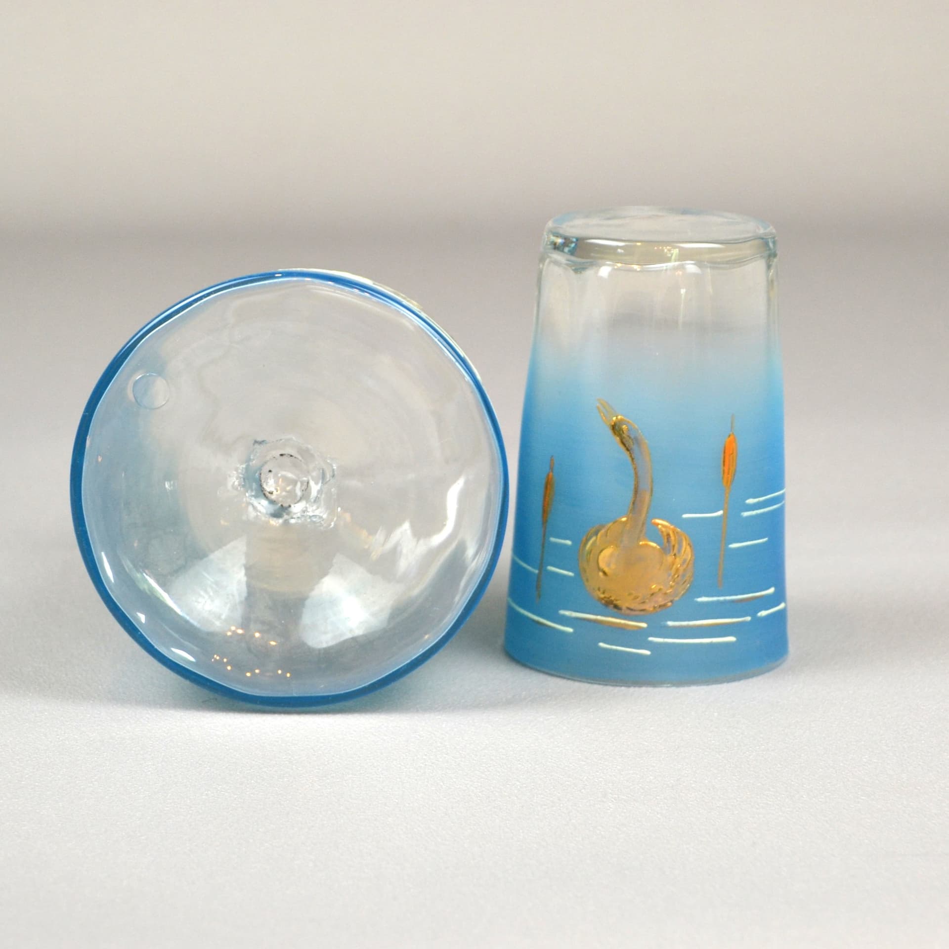 Zestaw karafka i szklanka, Art Nouveau, szkło transparentne, początek lat 20. - 671