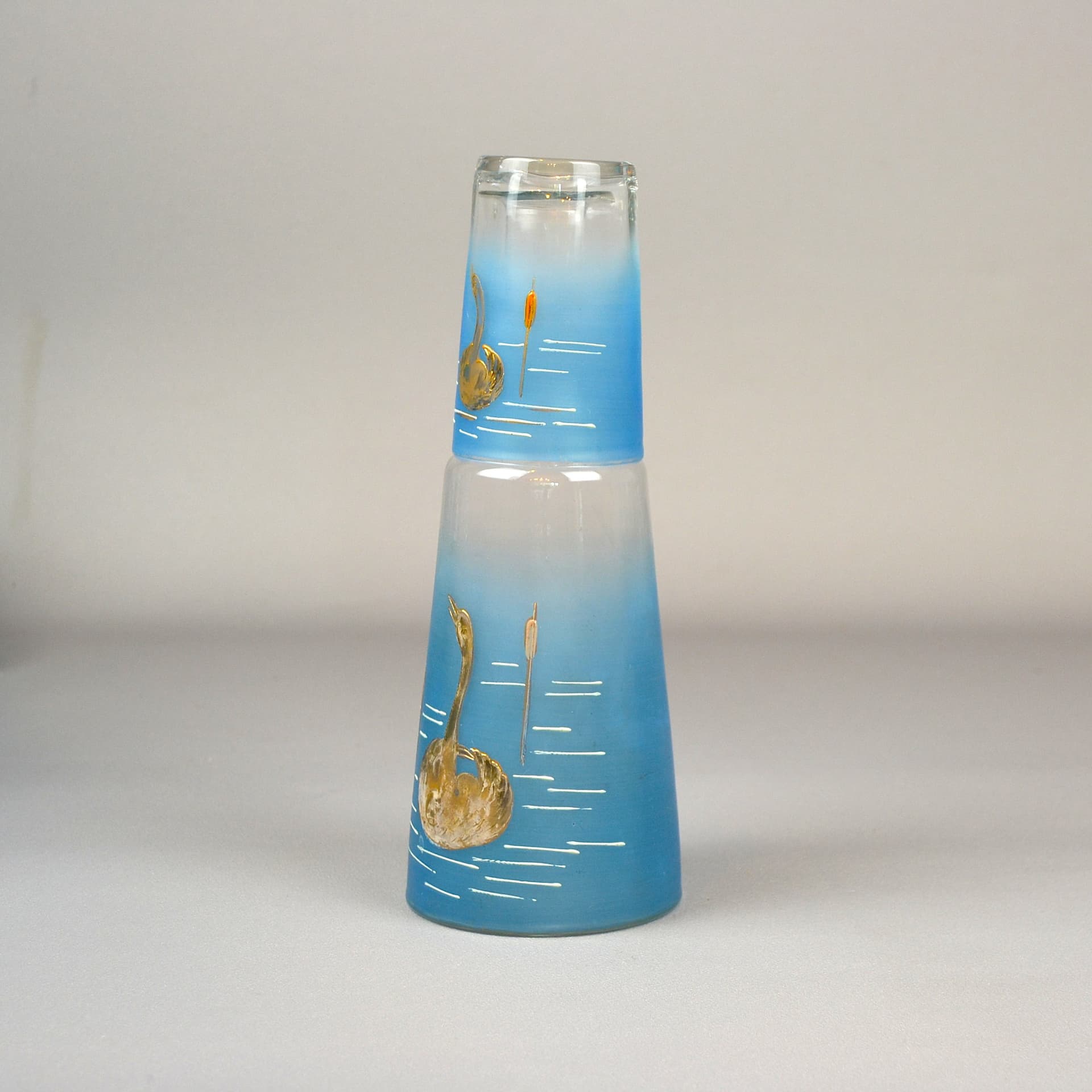 Zestaw karafka i szklanka, Art Nouveau, szkło transparentne, początek lat 20. - 670