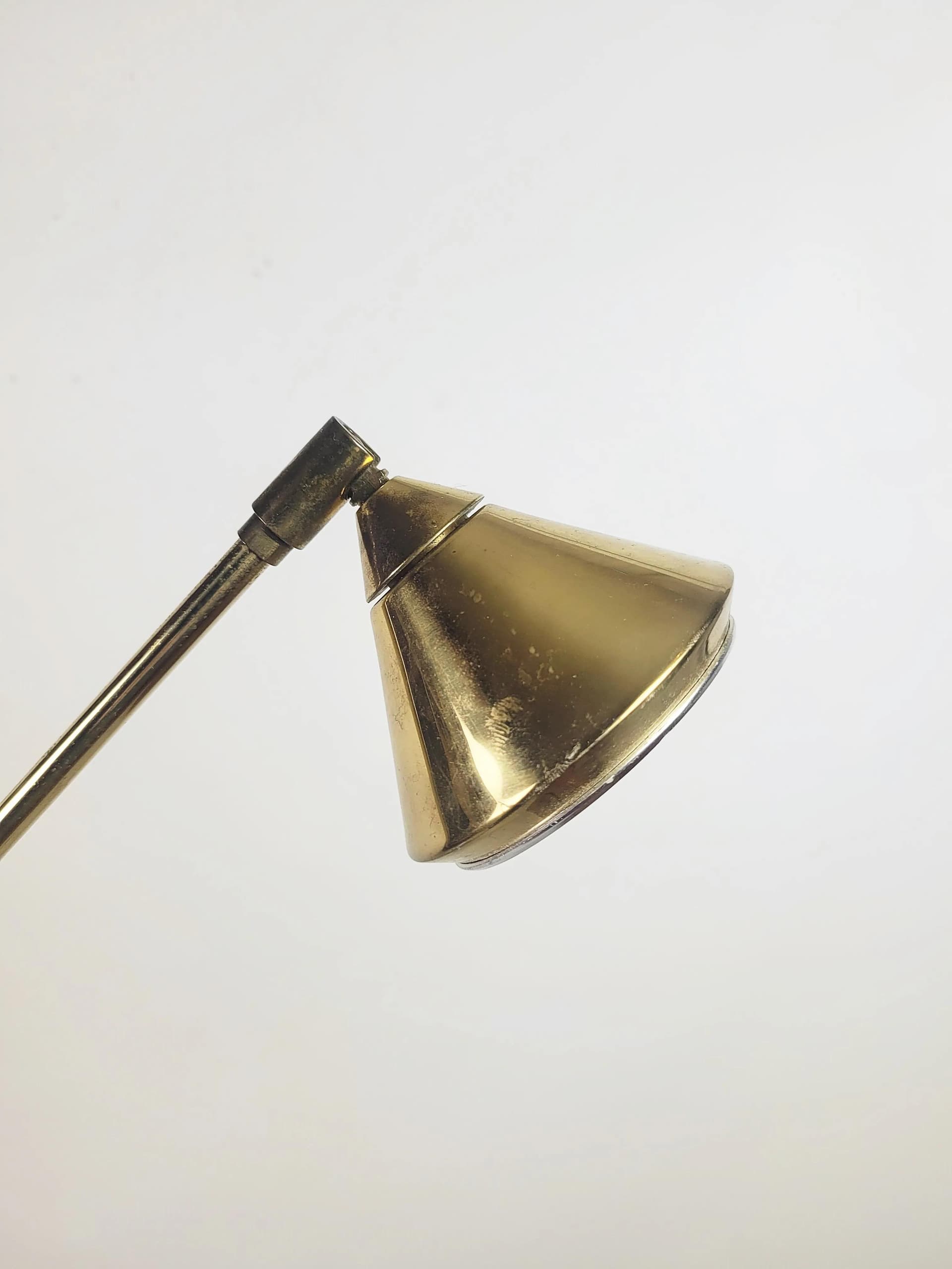 Floor lamp, golden metal, Poland, 1980s. - 83784