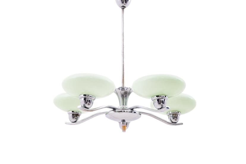 Chrome Art Deco Chandelier, Poland, 1960s