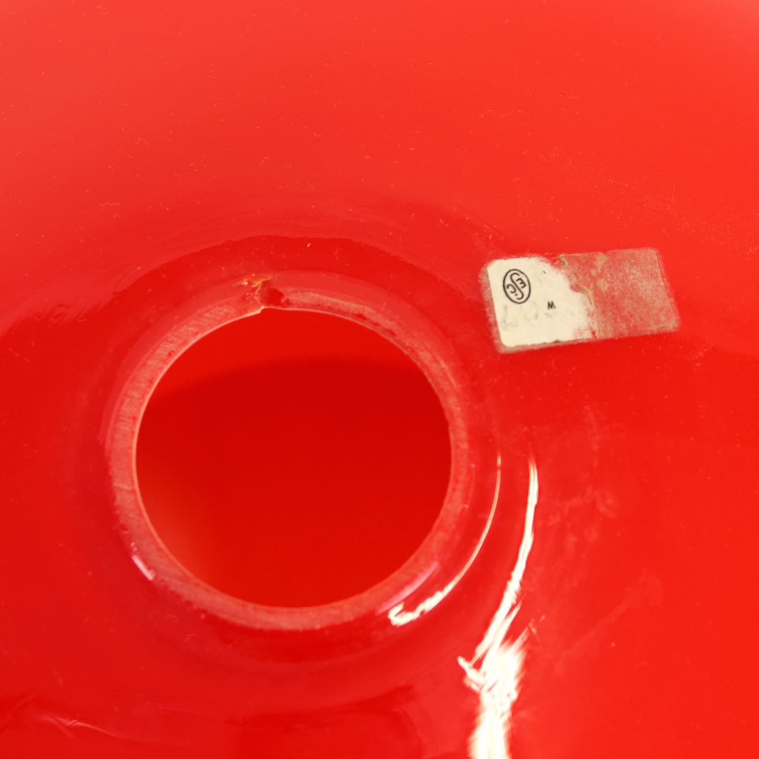 Klosz sufitowy, czerwony, szkło, OPP Jihlava, Czechosłowacja, lata 60. - 89392