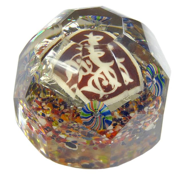 Przezroczysty przycisk do papieru Biedermeier, Europa Zachodnia, pocz. XX w. - WYMIARY