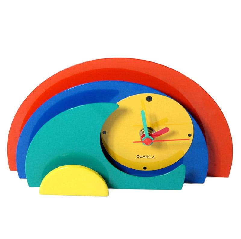 Kolorowy zegar stołowy, styl Memphis, Tajwan, lata 80. - 6895