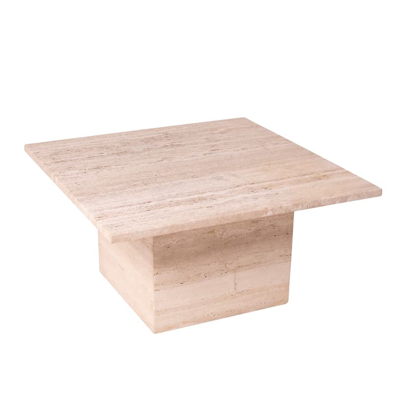 Coffee table, beige travertine, Italy, 1980s.